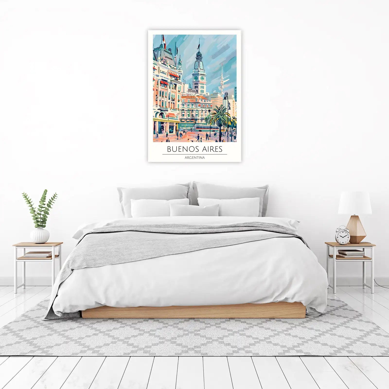 Vibrant Buenos Aires Plaza Clock Tower Wall Art