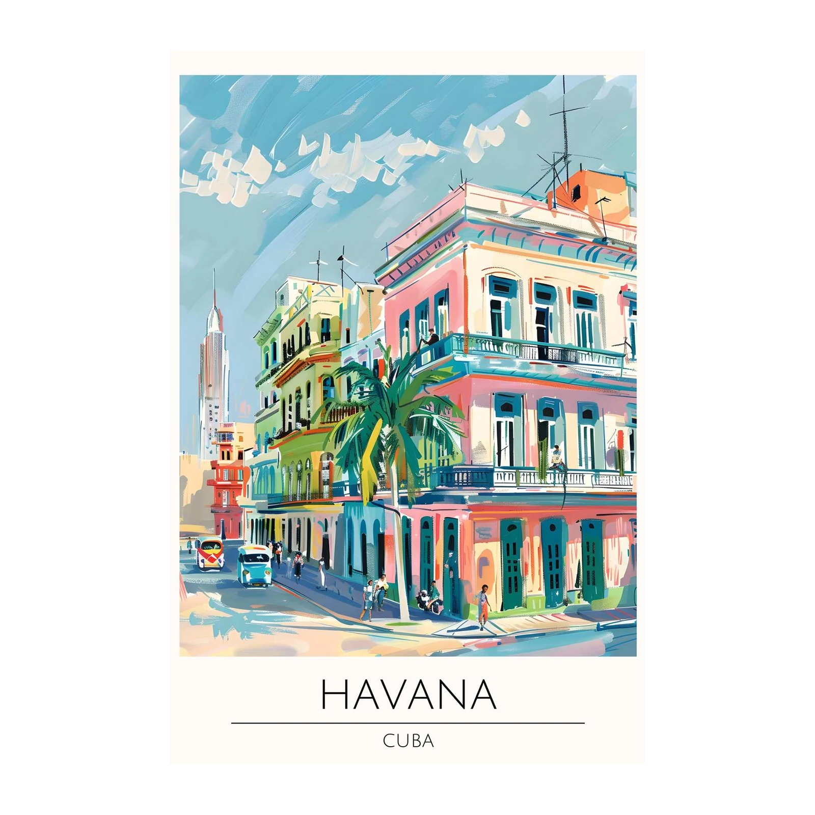 Vibrant Havana Street Scene Wall Art