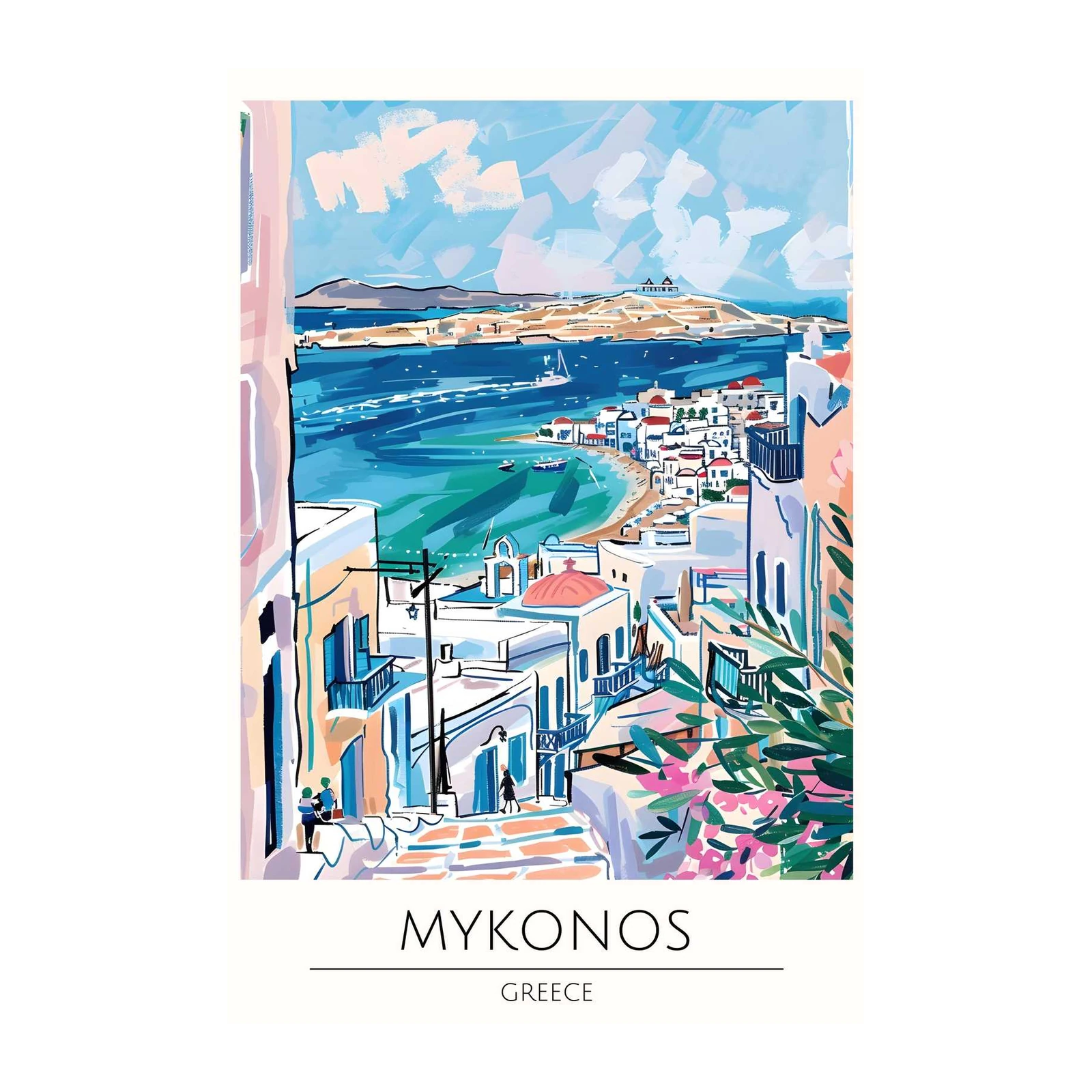 Mykonos Greece Coastal View Wall Art
