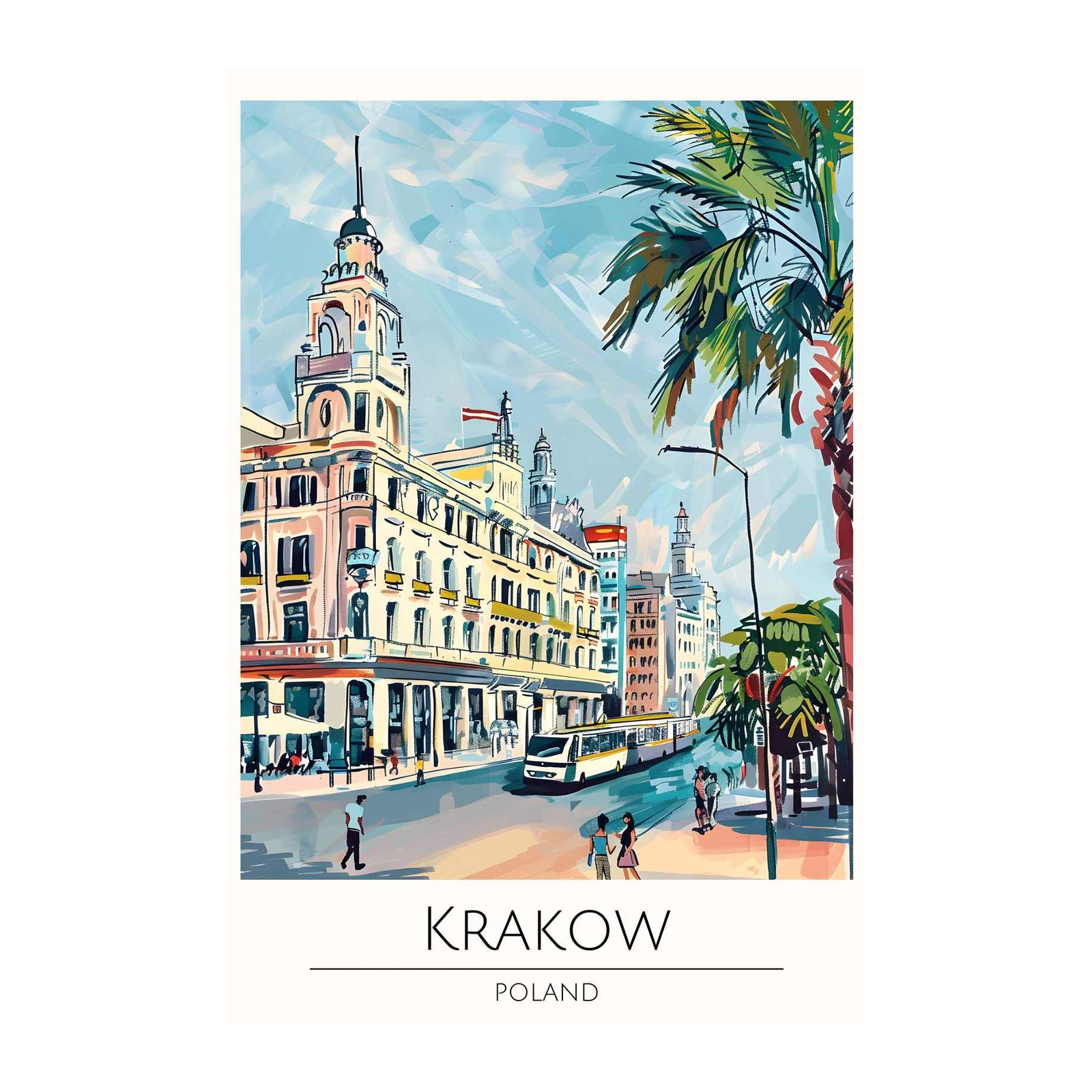 Vibrant Krakow Street Scene Wall Art