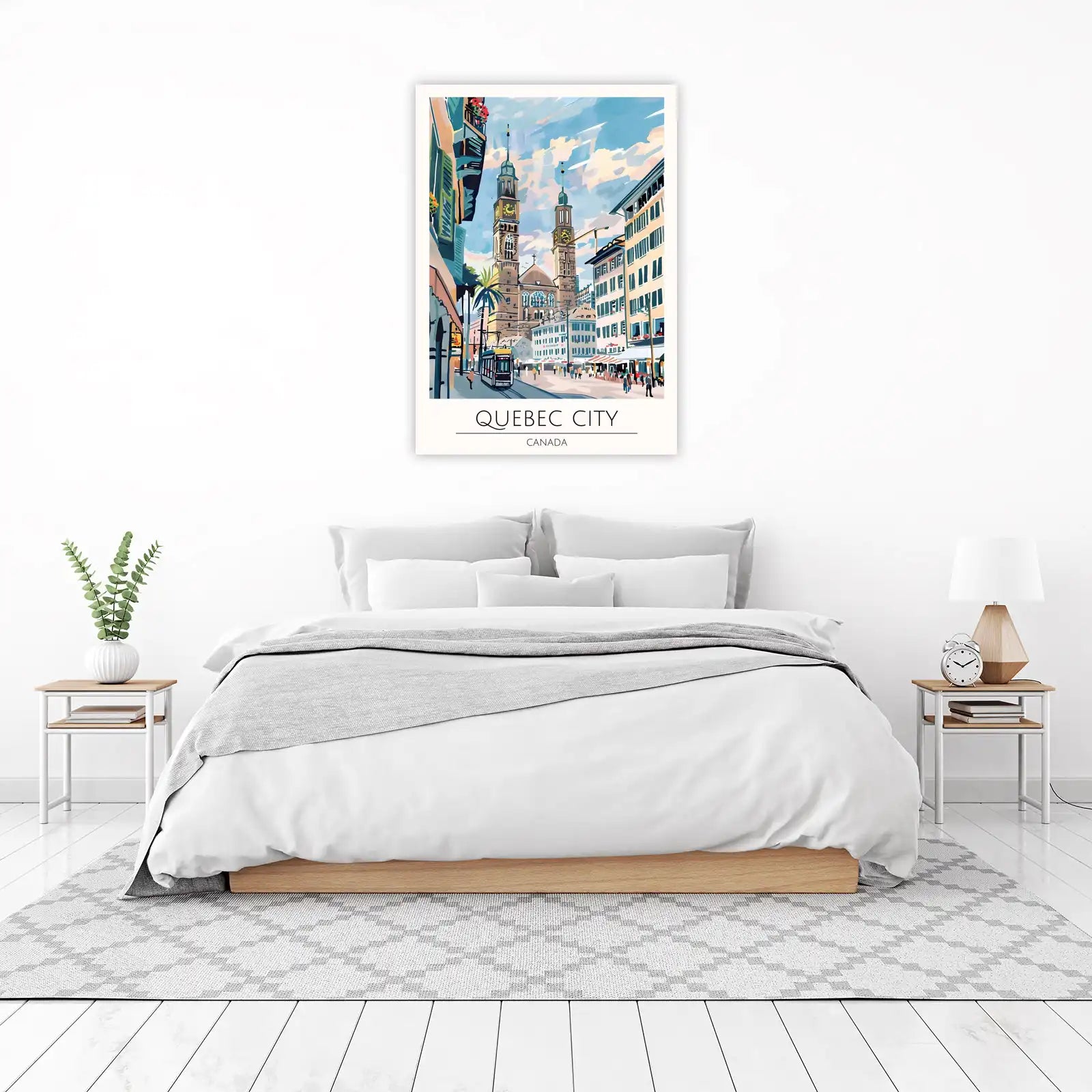 Vibrant Quebec City Street Scene Wall Art