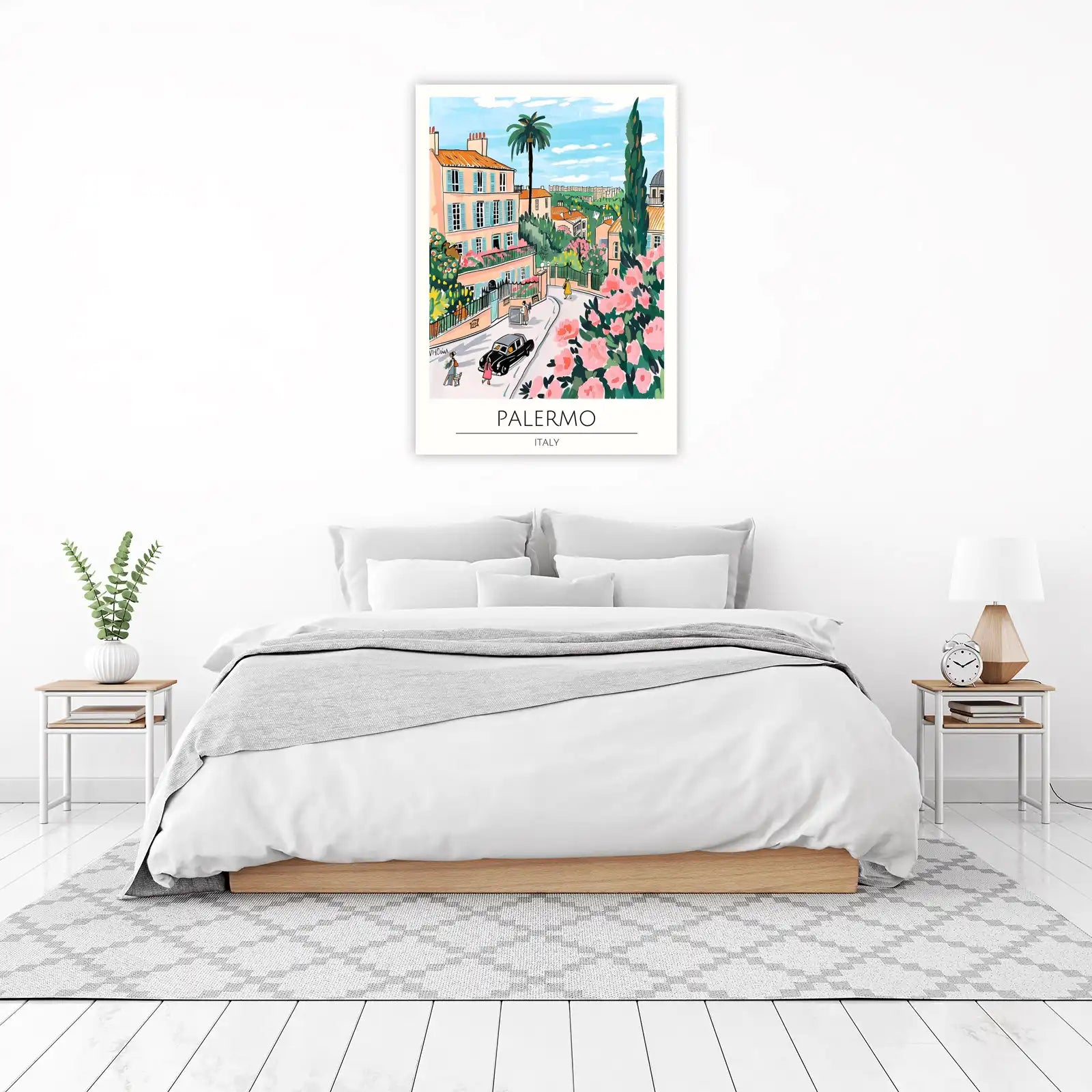Vibrant Palermo Street Scene Italian Wall Art