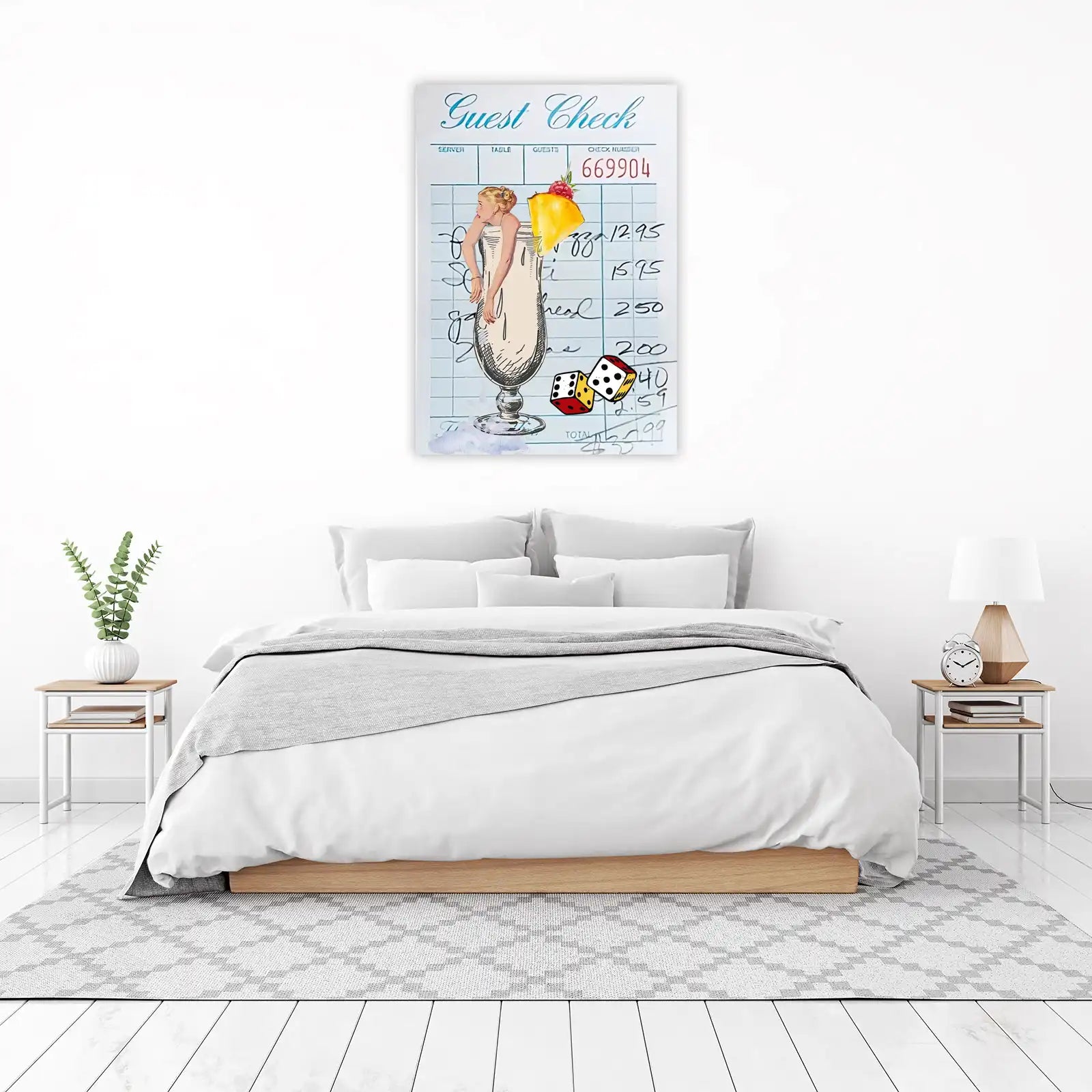 Retro Cocktail & Dice Wall Art
