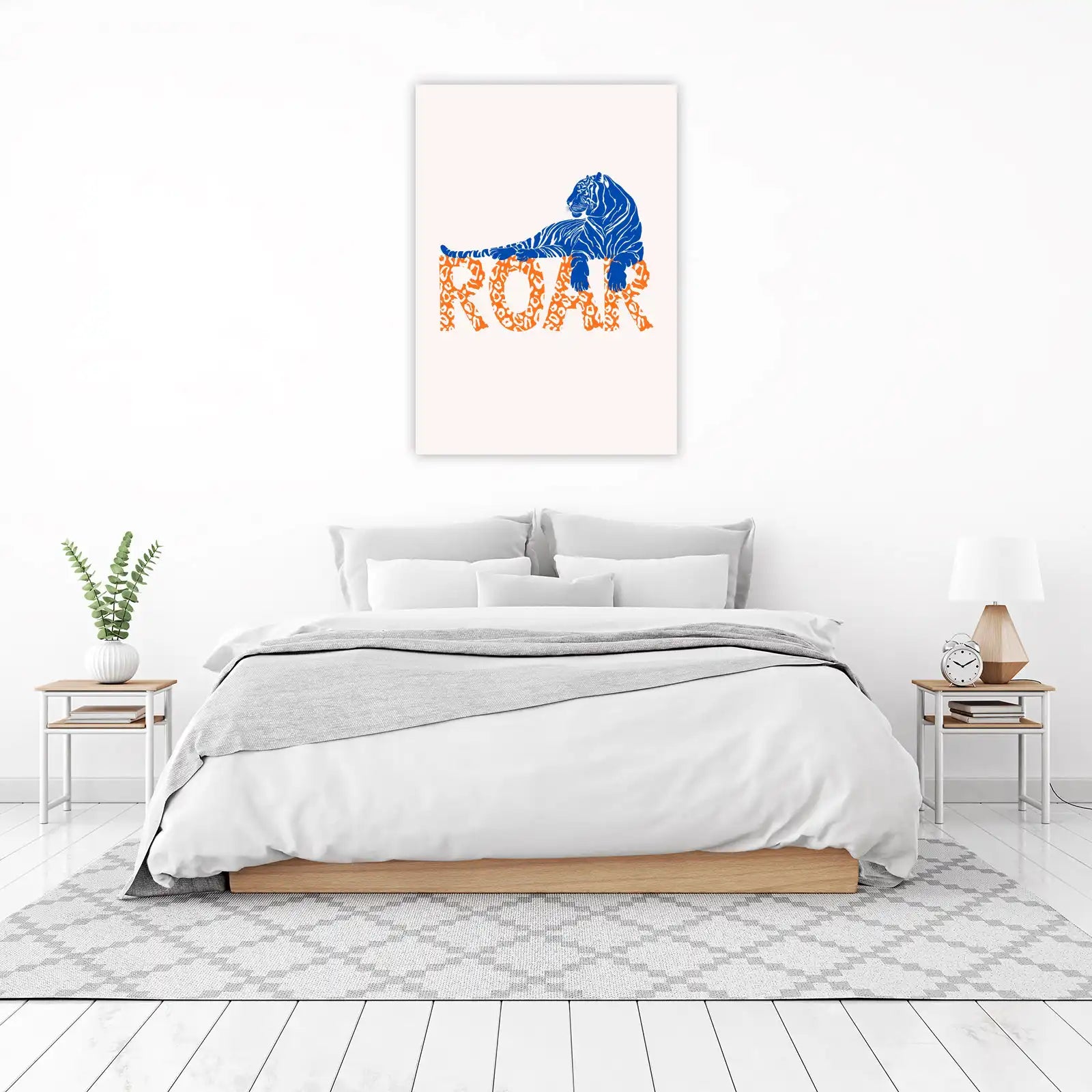 Bold Blue Tiger Roar Art Wall Art