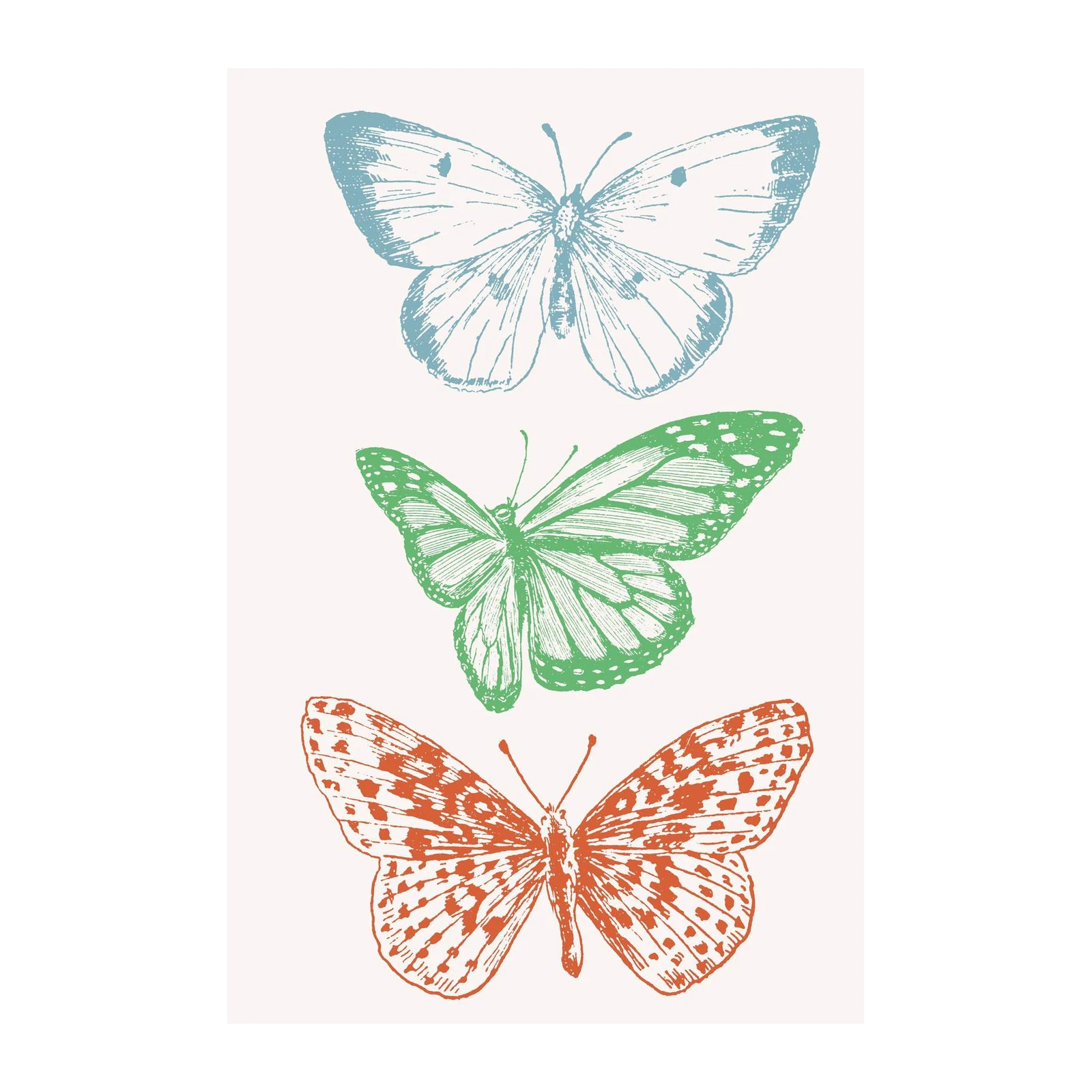 Vintage Butterfly Trio Wall Art