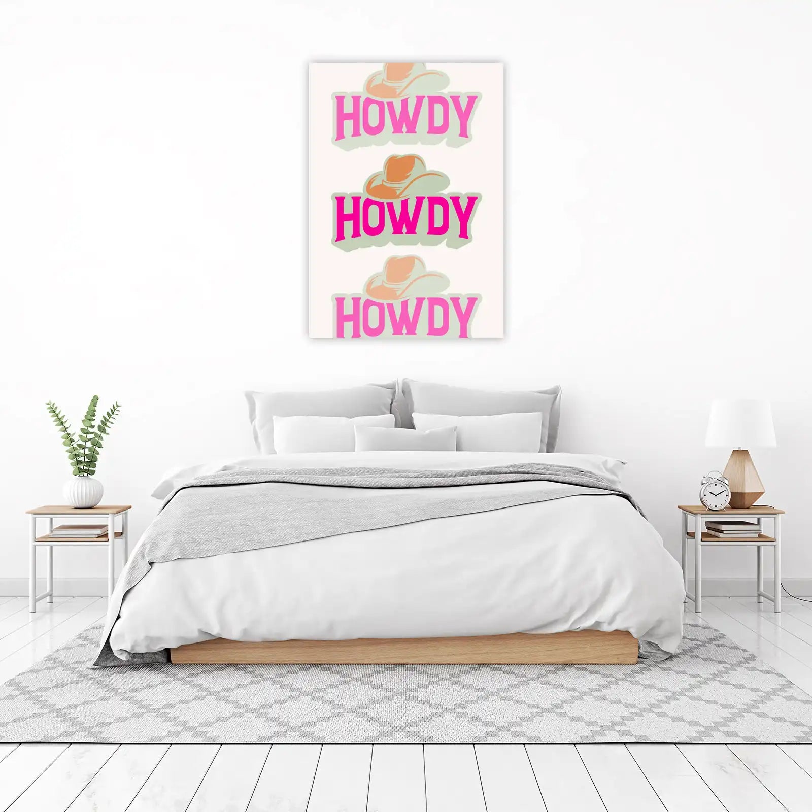 Retro "Howdy" Cowboy Hat Wall Art