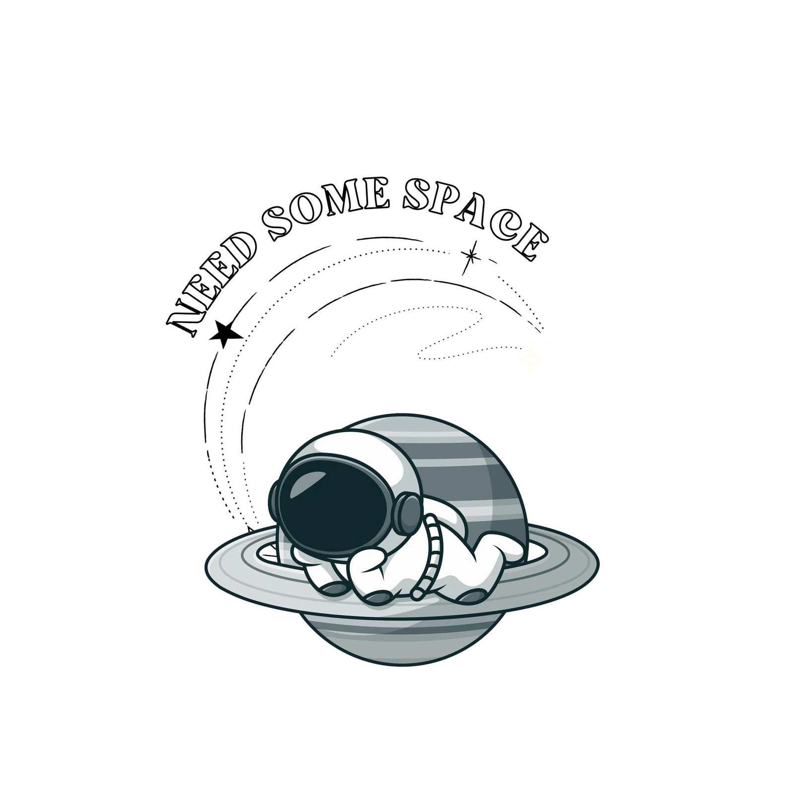 Cute Astronaut "Need Some Space" Wall Art