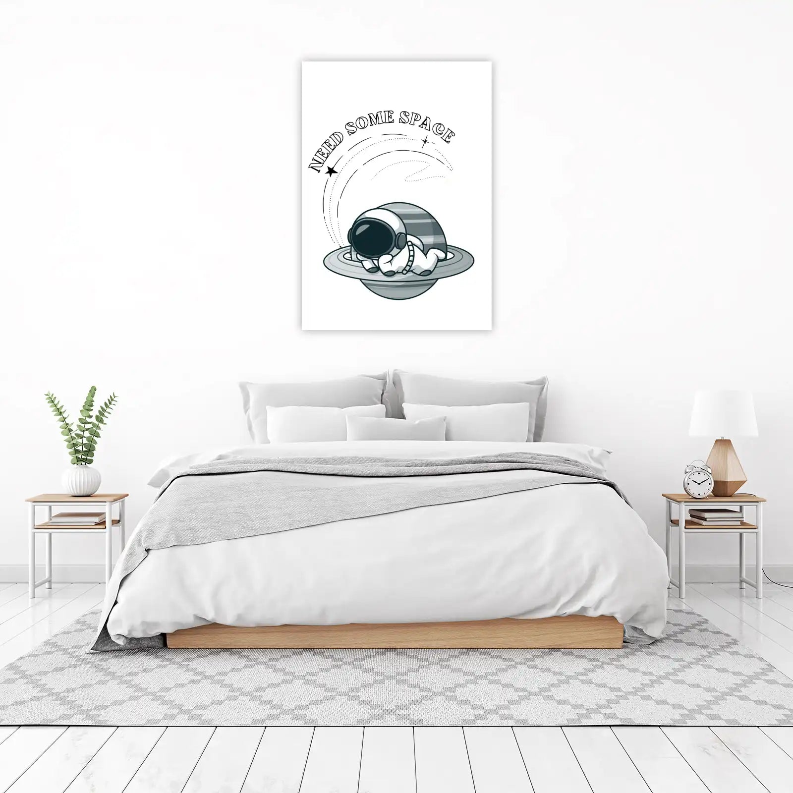 Cute Astronaut "Need Some Space" Wall Art