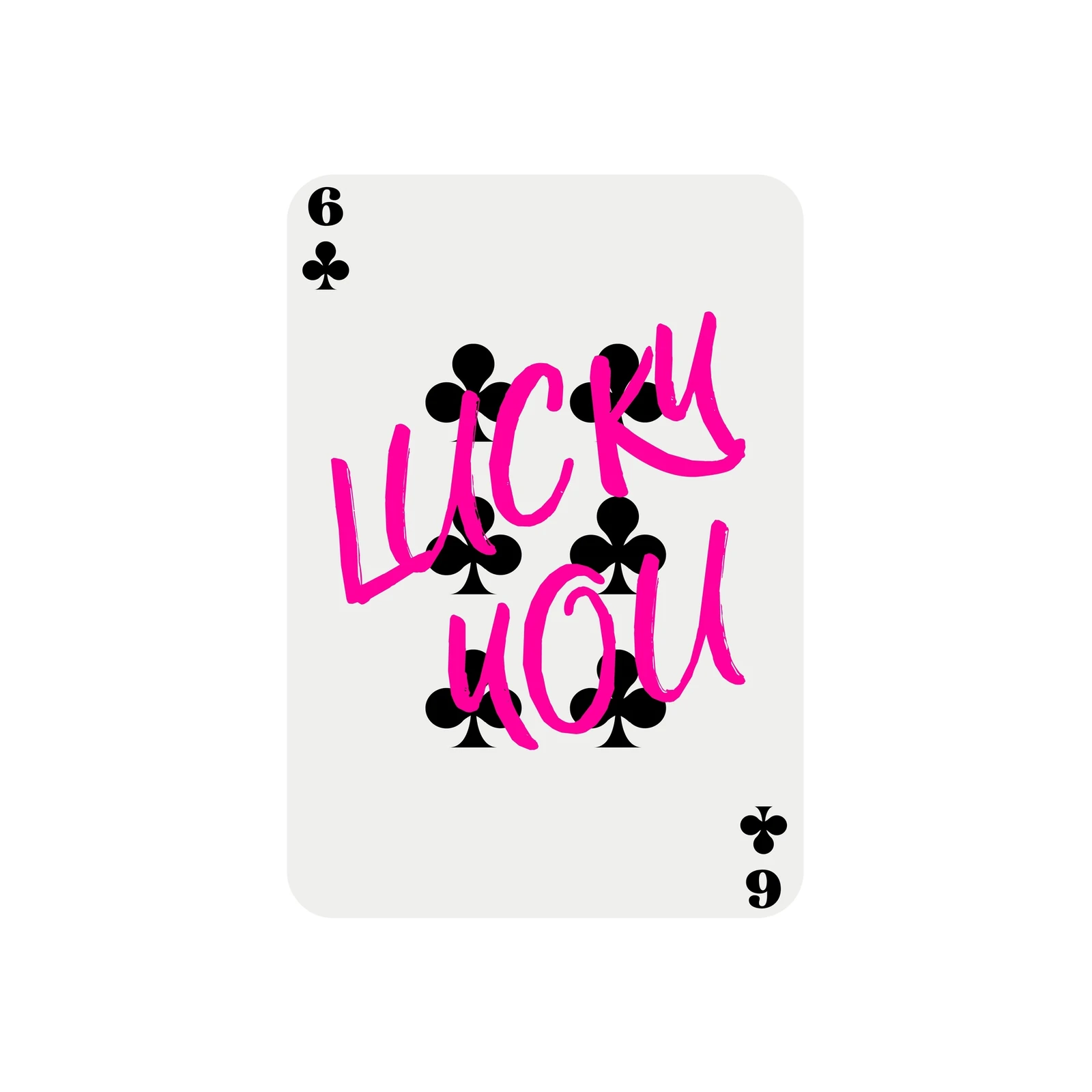 Lucky You Pink Graffiti Playing Card Wall Art