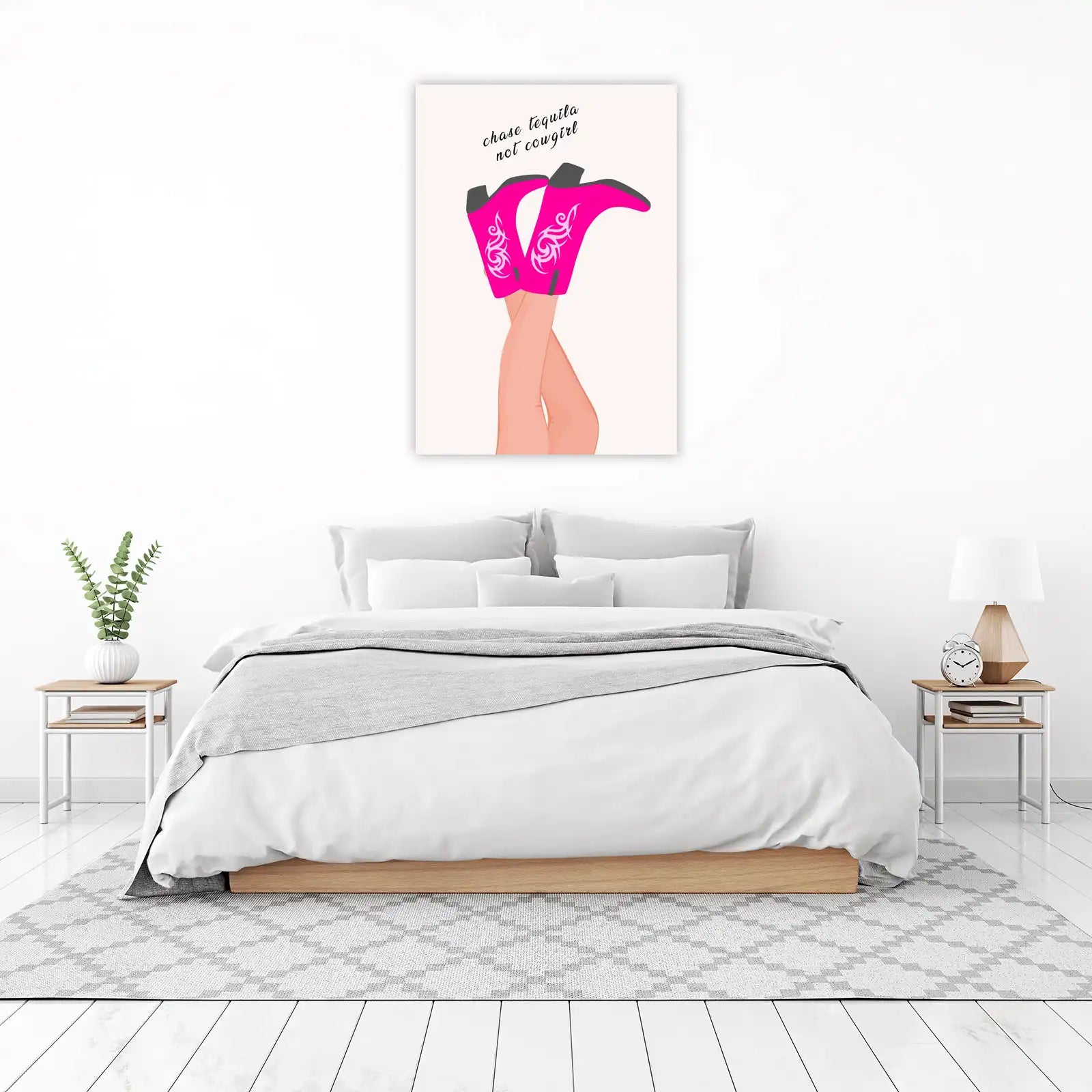 Hot Pink Cowboy Boots Tequila Fun Wall Art