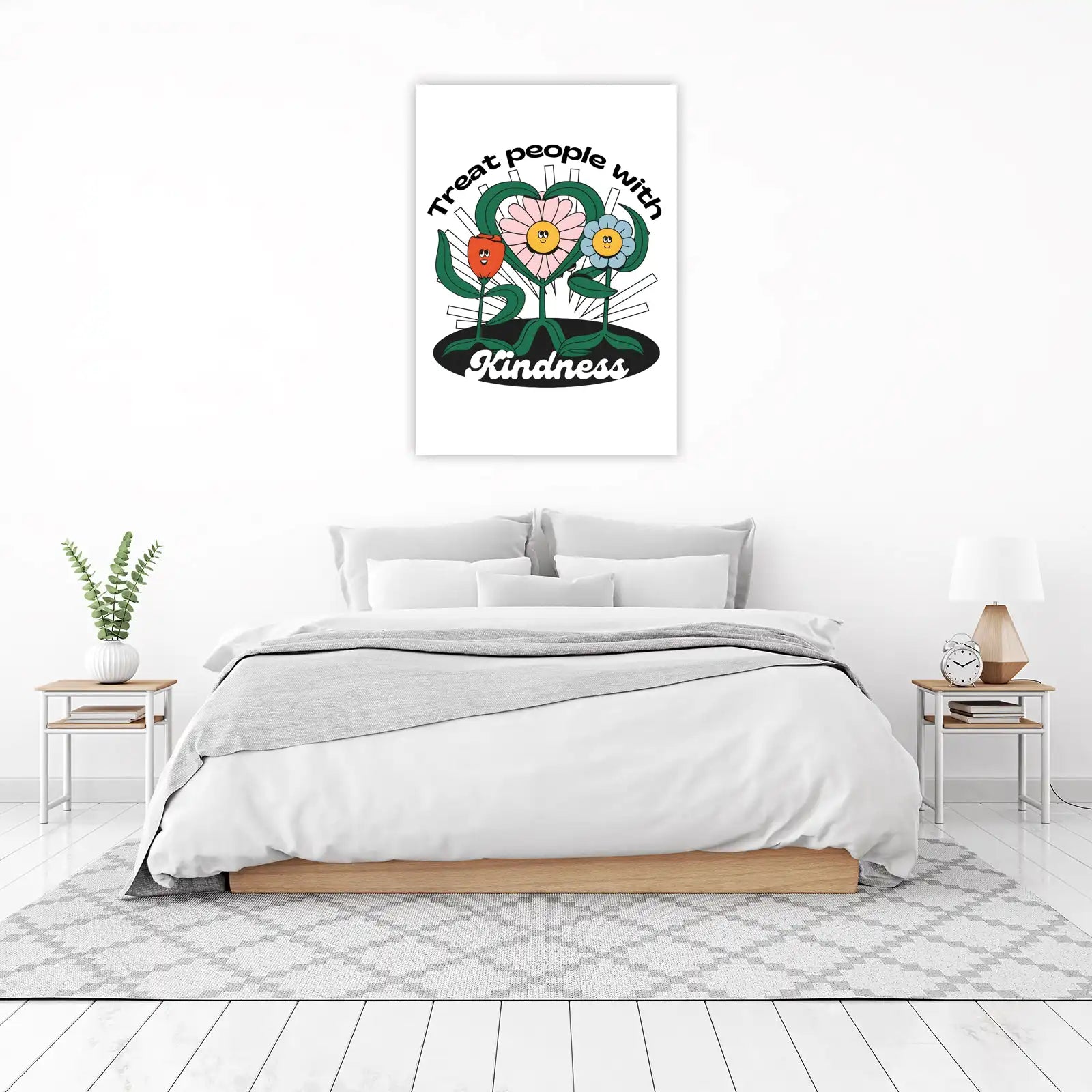 Groovy Flower 'Treat People With Kindness' Wall Art