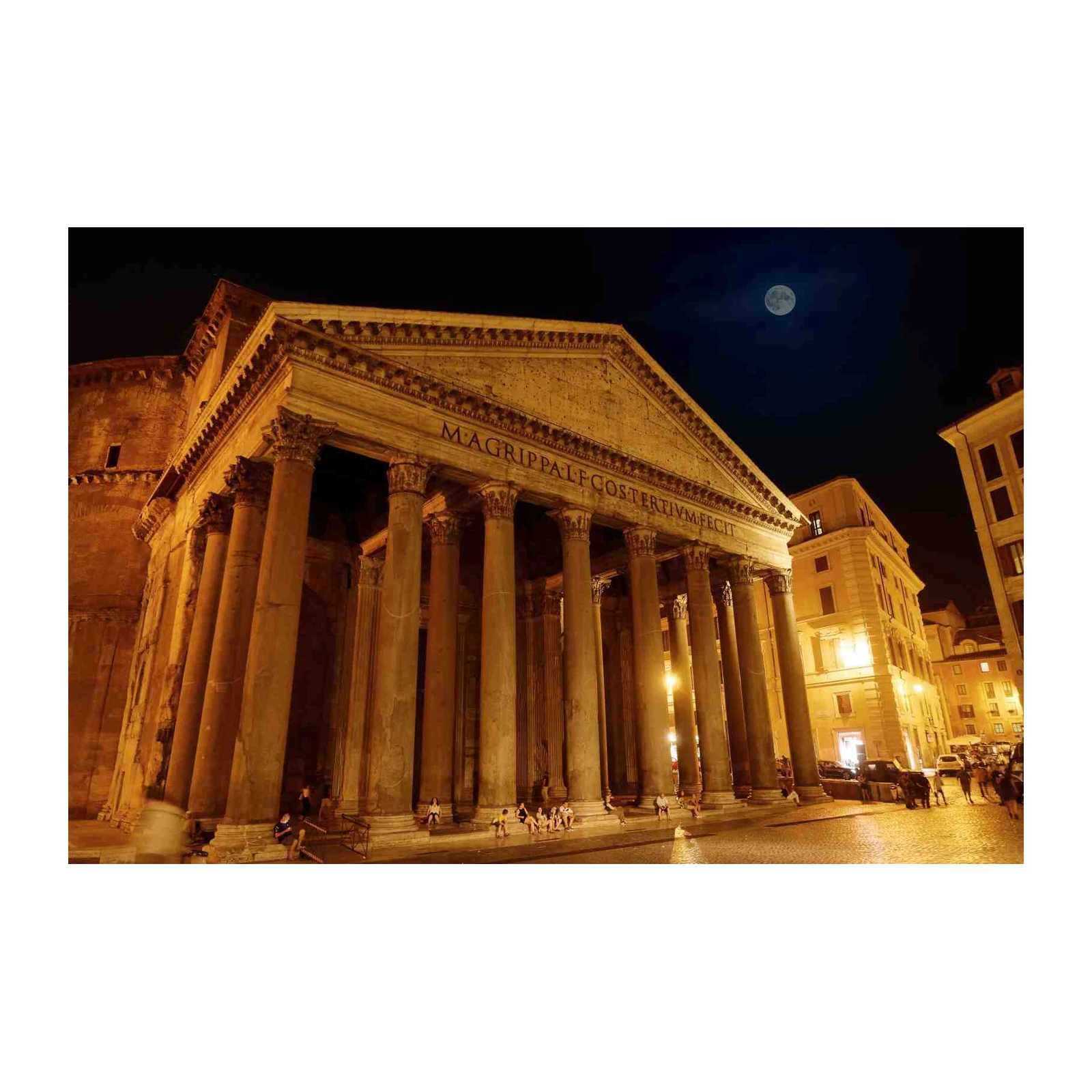 Majestic Pantheon Night Rome Wall Art