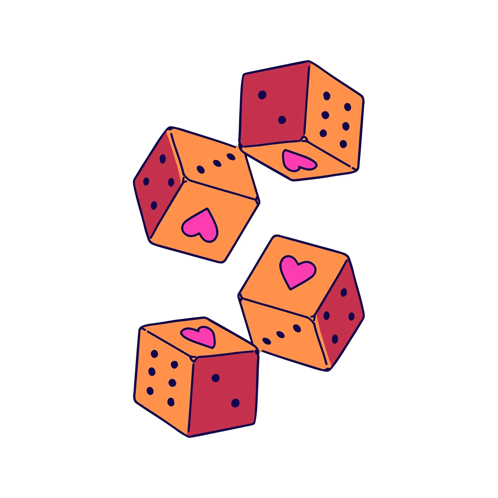Retro Dice Heart Wall Art Wall Art