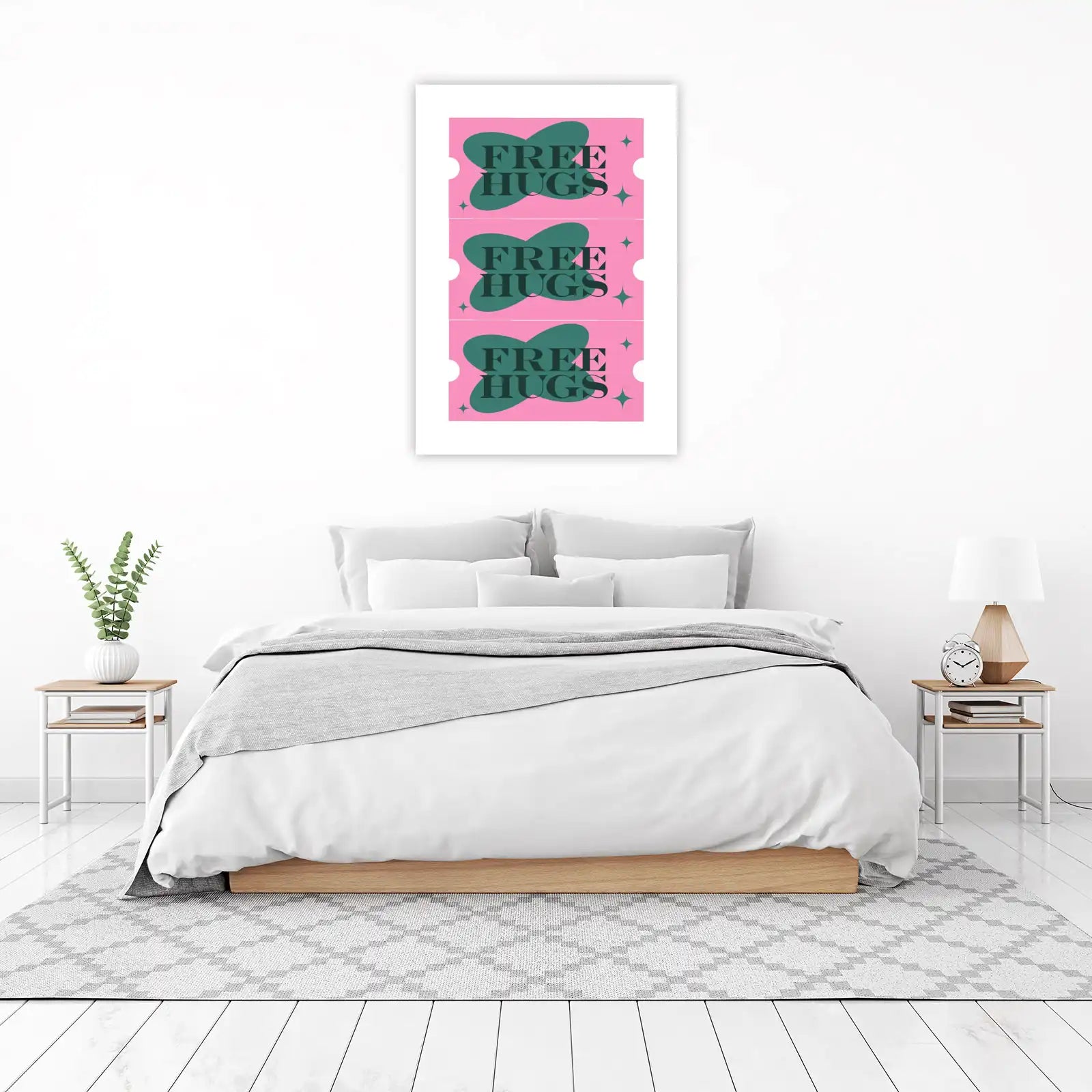 Free Hugs Retro Vibes Wall Art