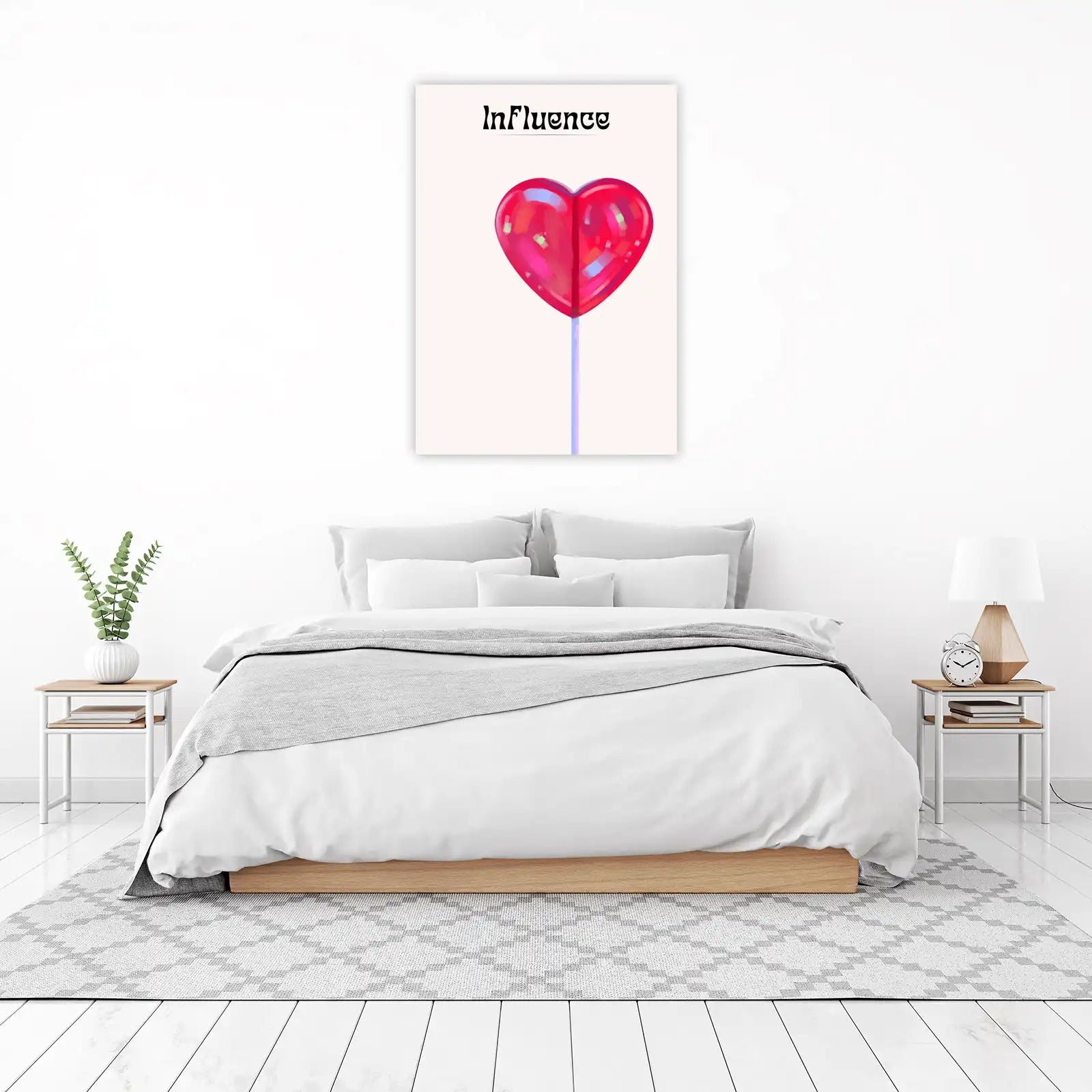 Heartbeat of Love Red Heart Lollipop Wall Art
