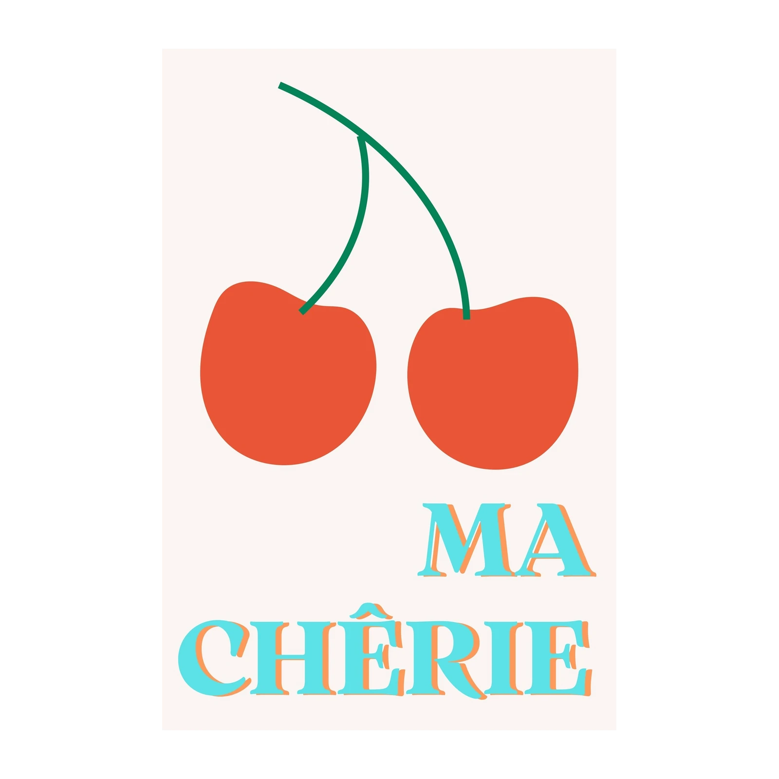 Retro Cherry "Ma Chérie" Wall Art