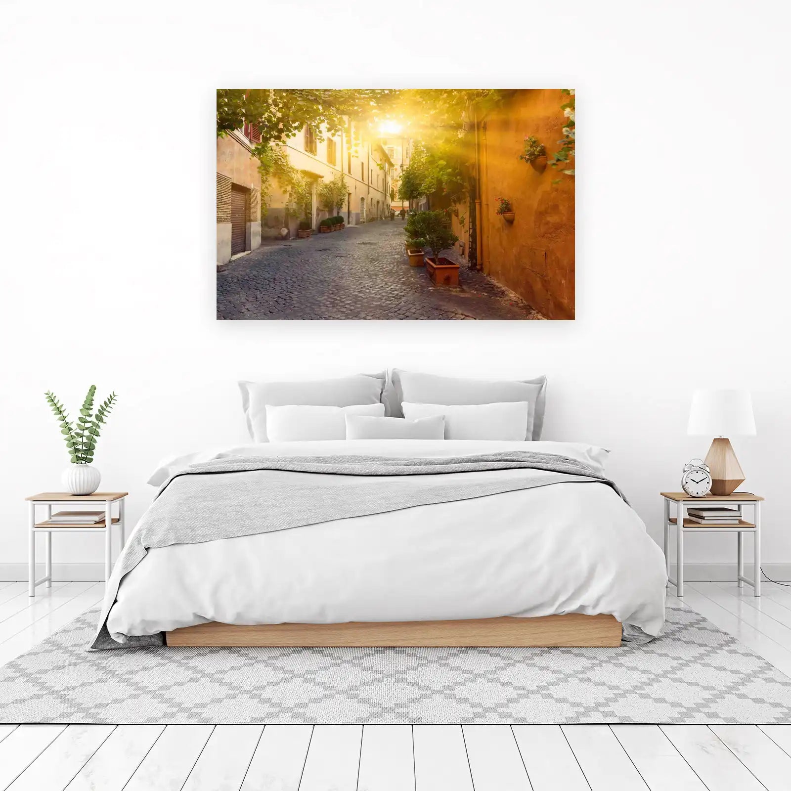 Sunny Italian Alleyway European Charm Wall Art