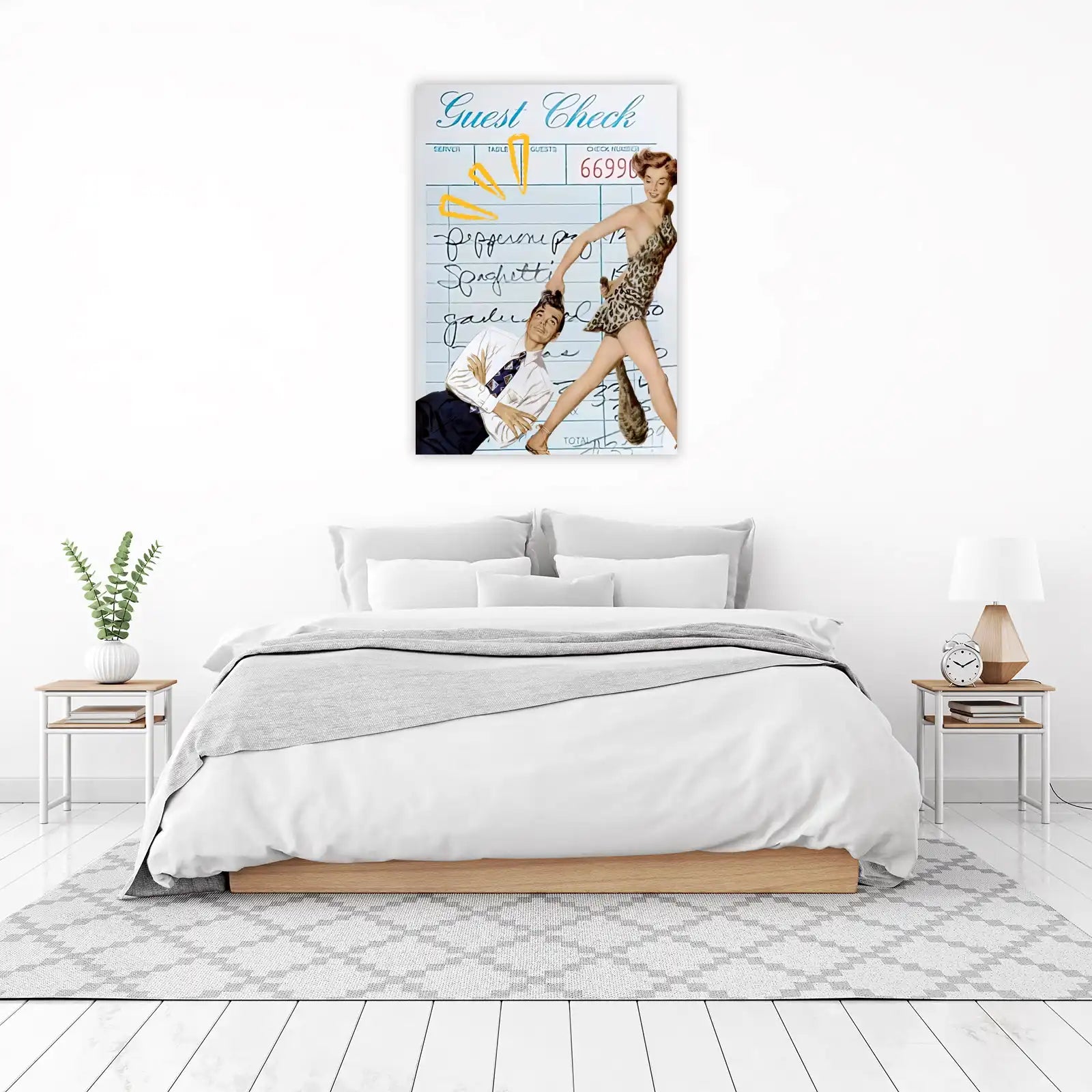 Retro Diner Couple Guest Check Wall Art