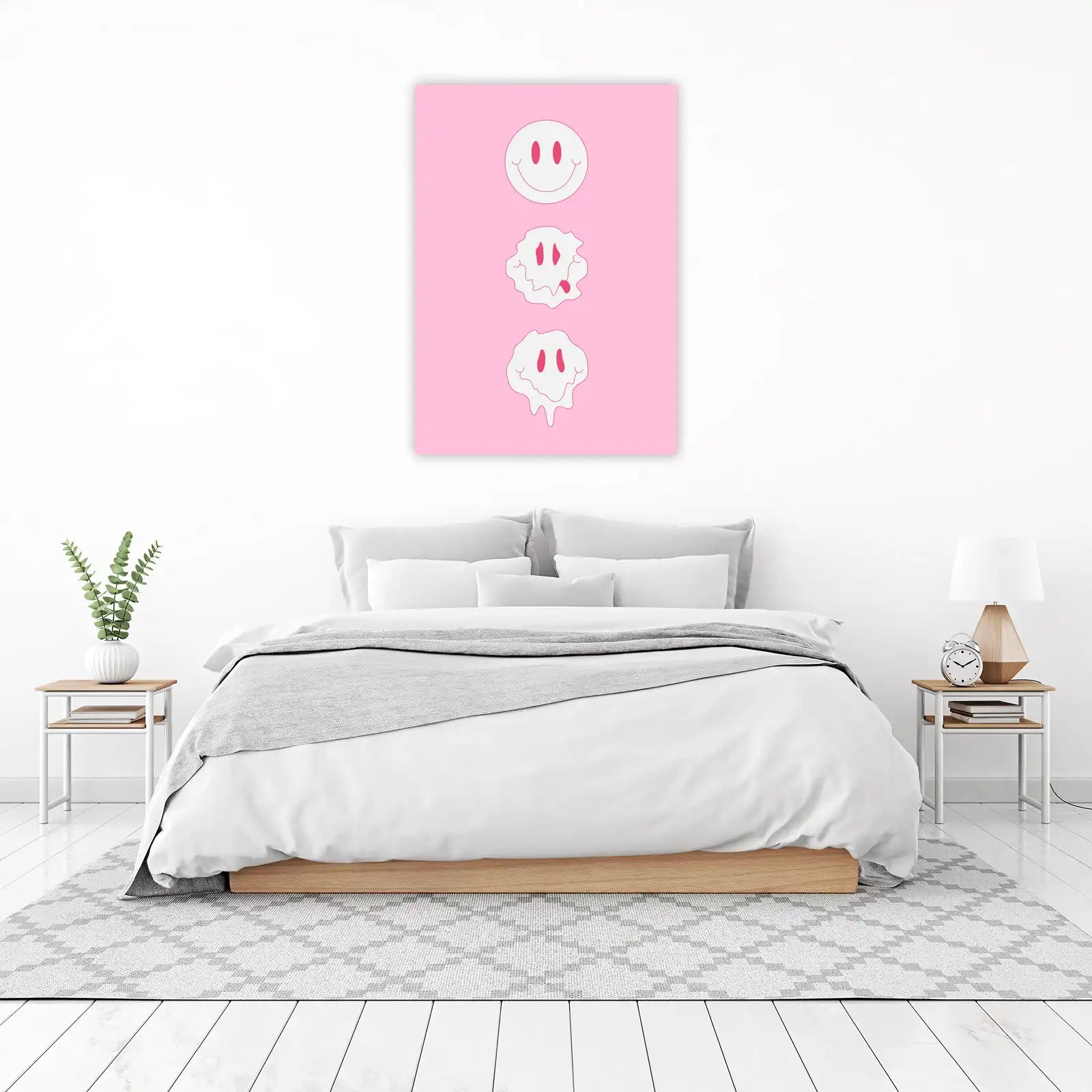 Melting Smiley Face Aesthetic Wall Art