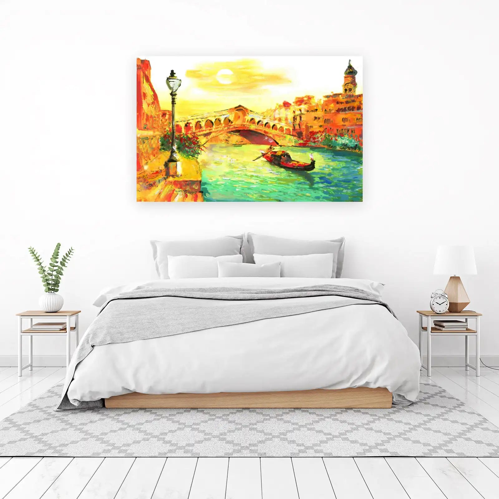 Venetian Canal Gondola & Bridge Wall Art