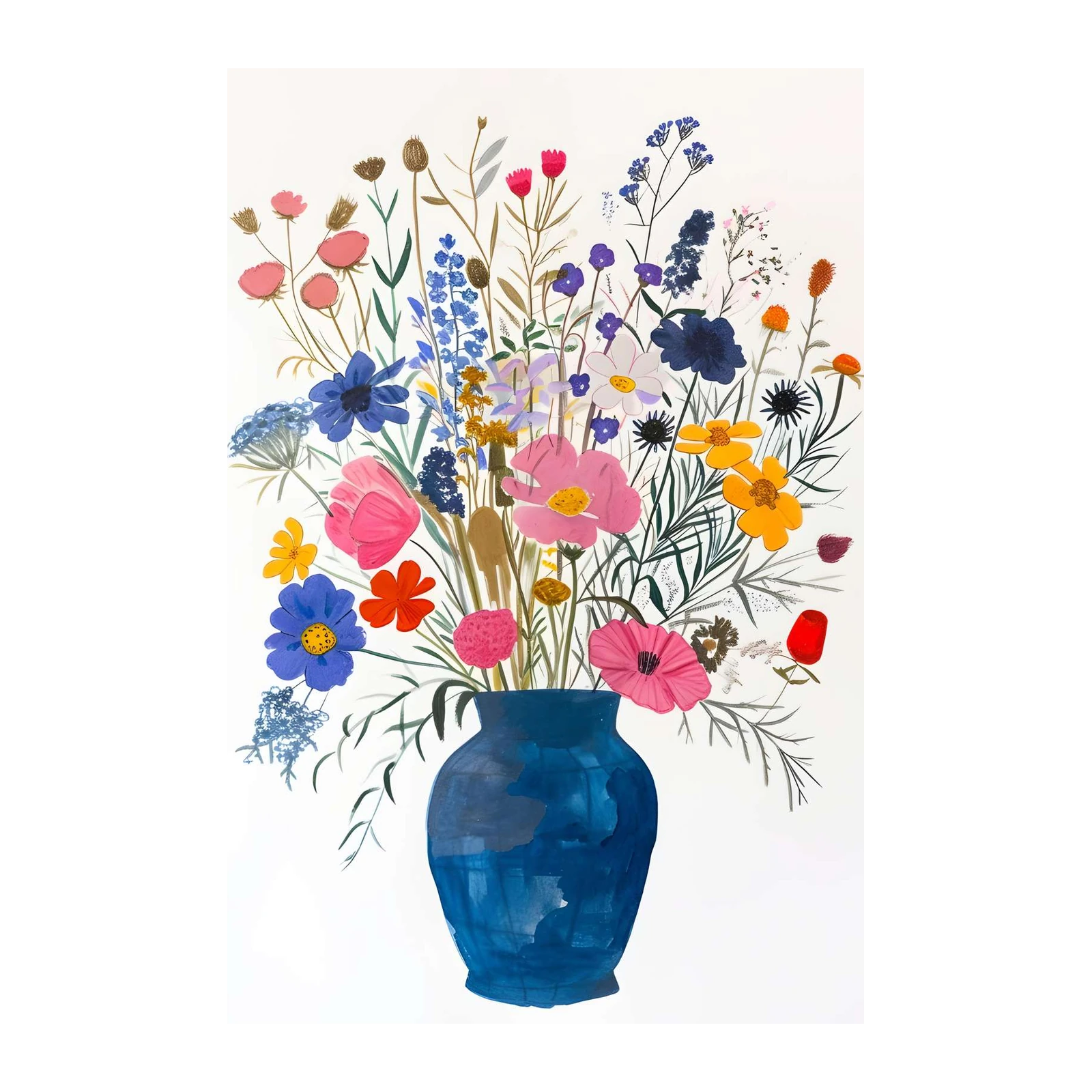 Vibrant Wildflower Bouquet Wall Art