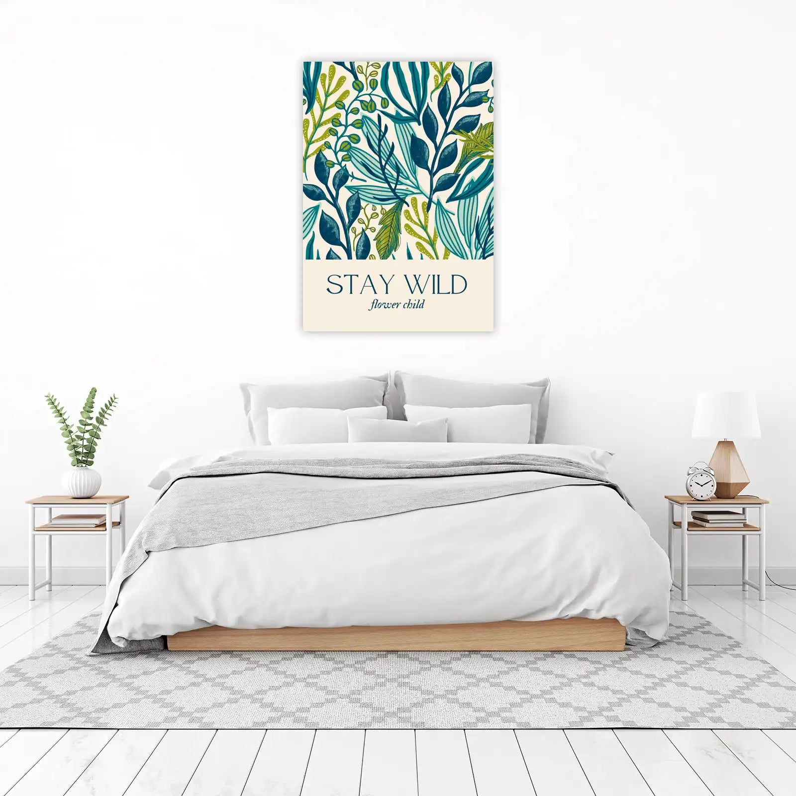 Bohemian Floral "Stay Wild" Wall Art
