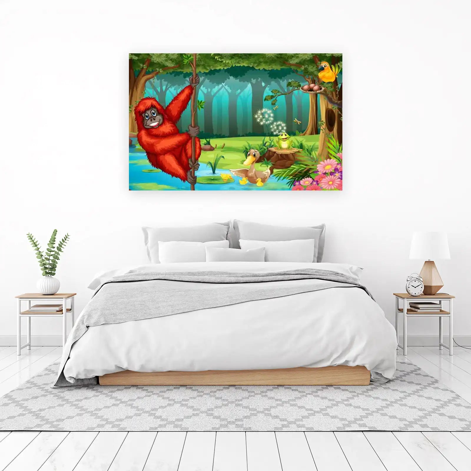 Whimsical Jungle Friends Orangutan Wall Art