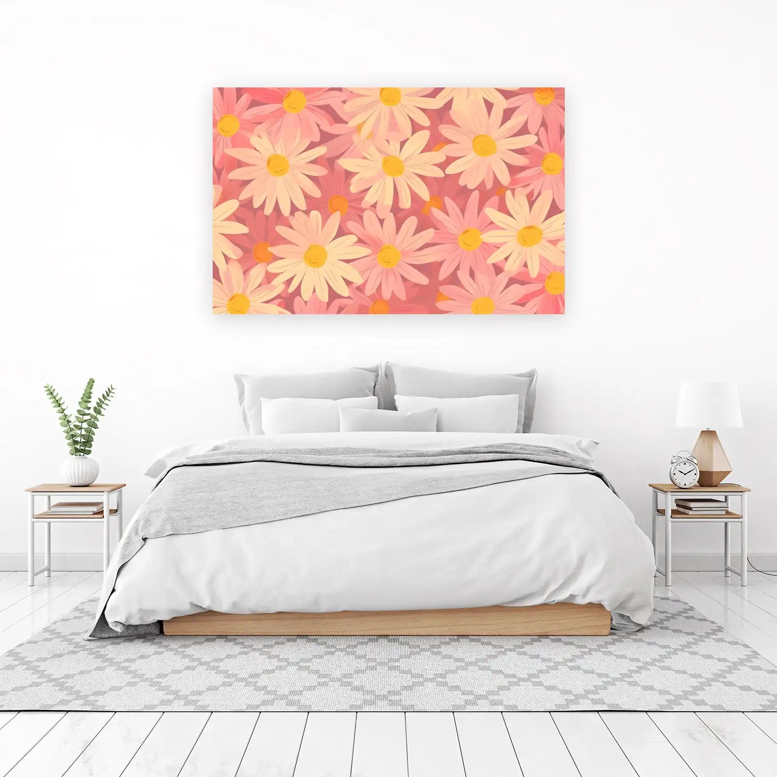 Pastel Daisy Floral Wall Art Wall Art