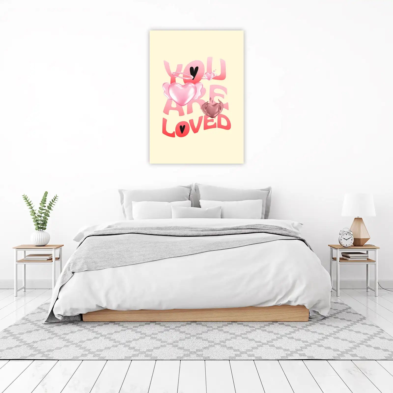 You Are Loved Pink Hearts Aura Wall Art