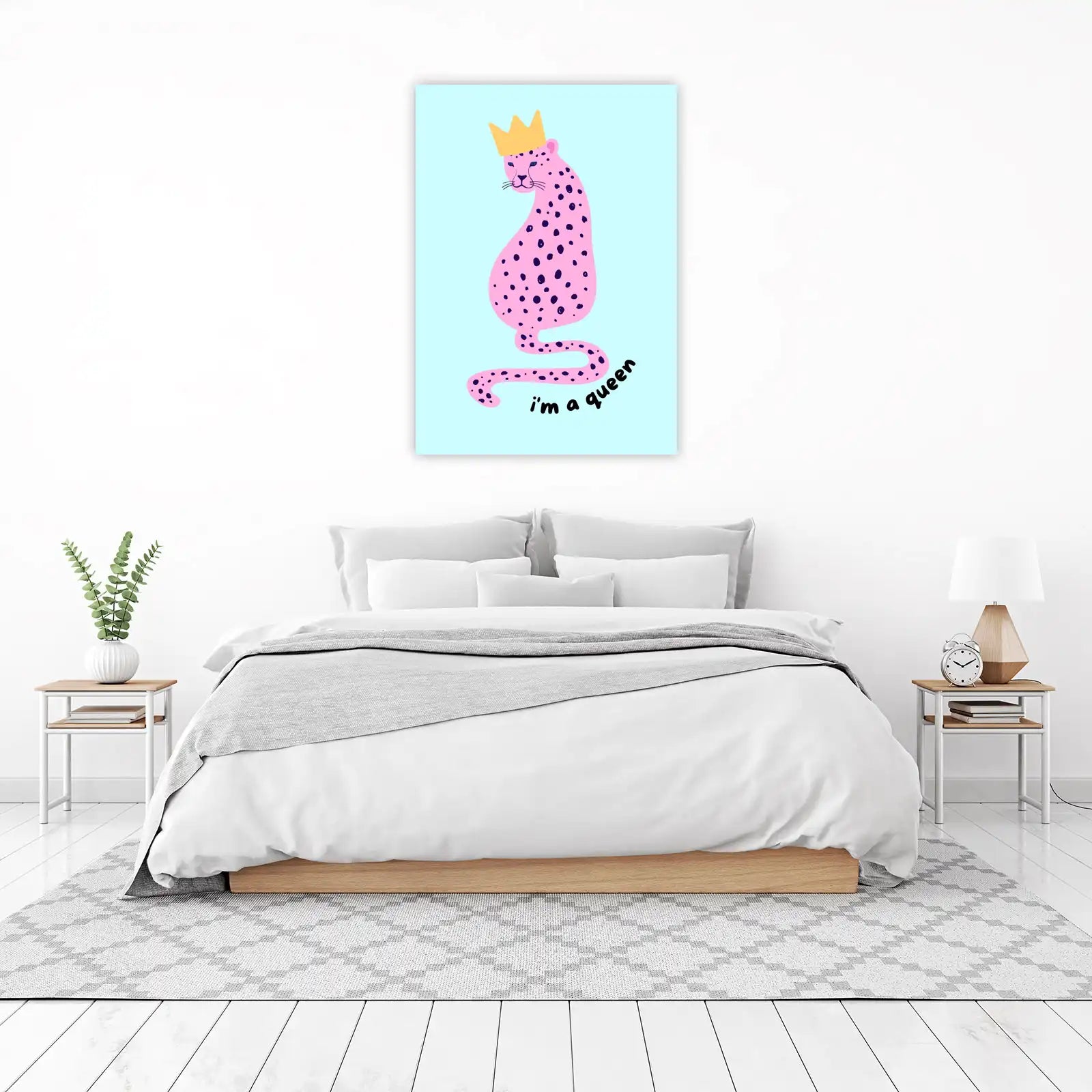 Pink Leopard Queen Crown Wall Art