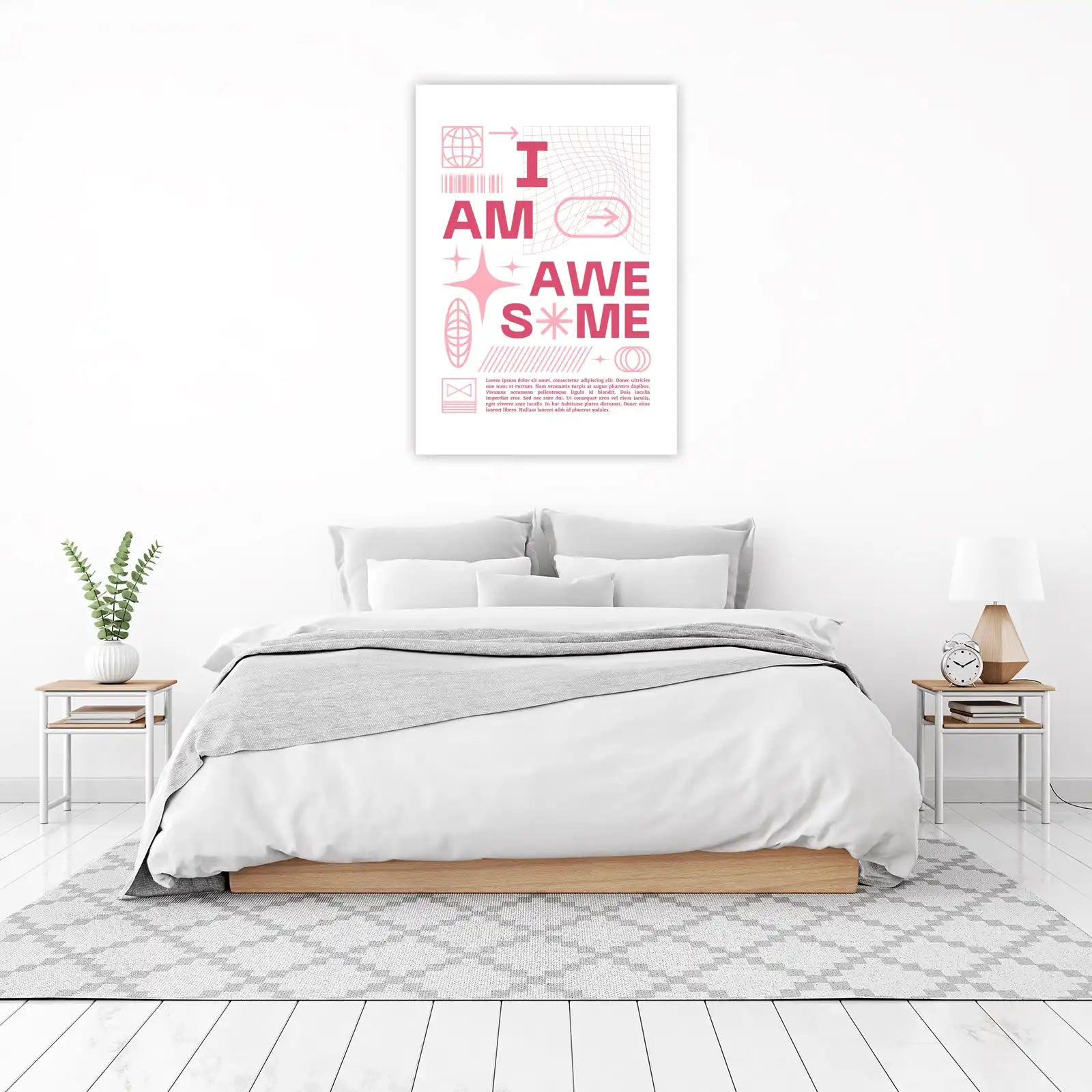 I AM AWESOME Pink Graphic Wall Art