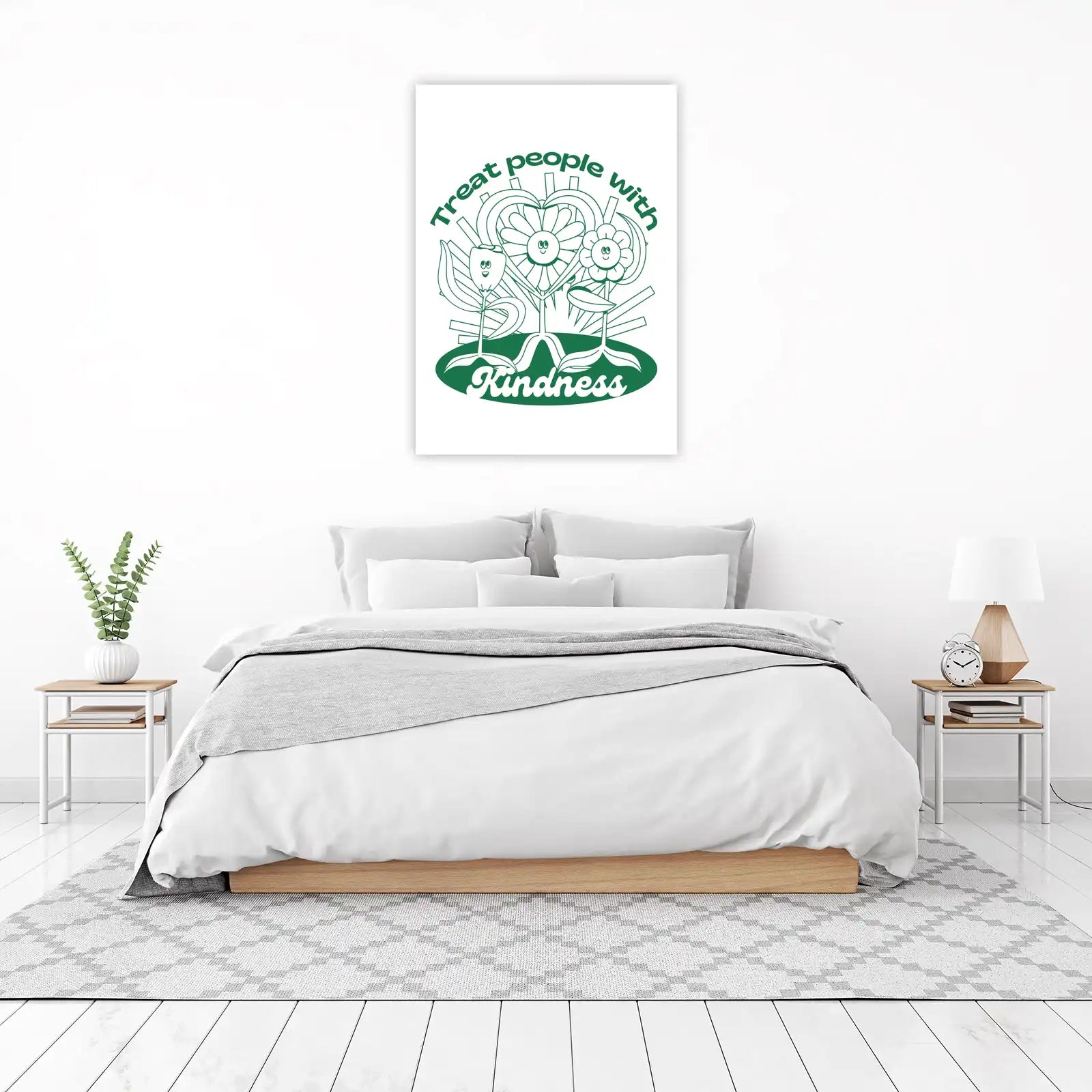Whimsical Kindness Flowers Wall Art