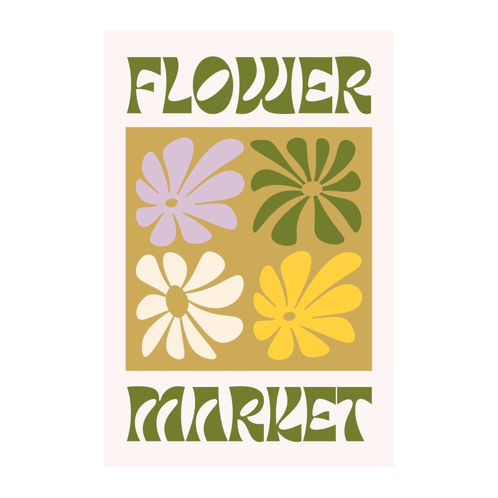 Retro Flower Market Wall Art