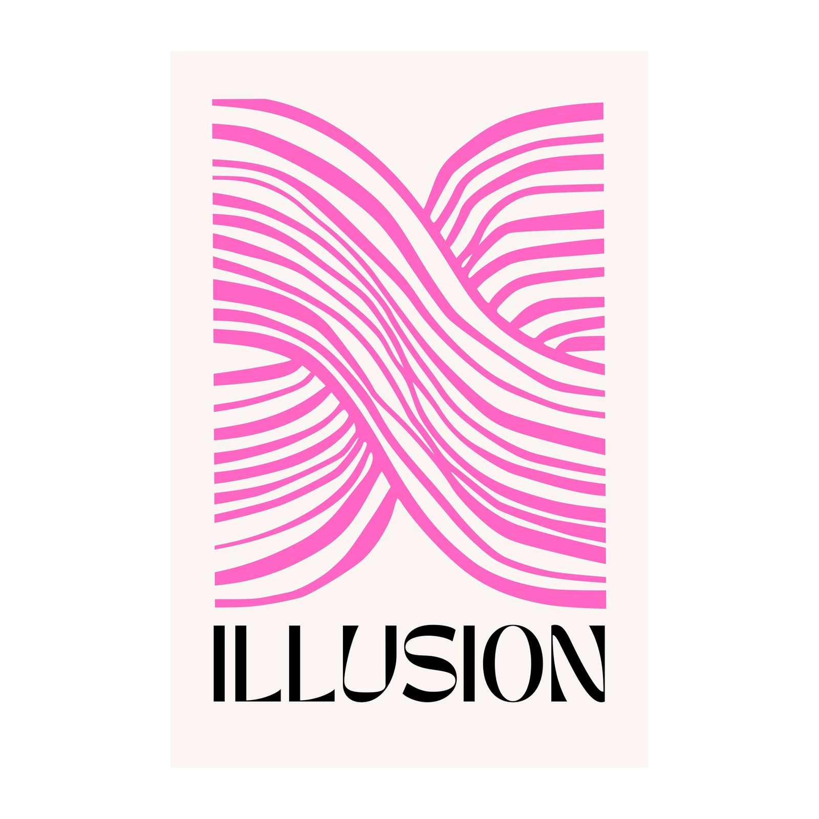Abstract Pink Waves Illusion Wall Art
