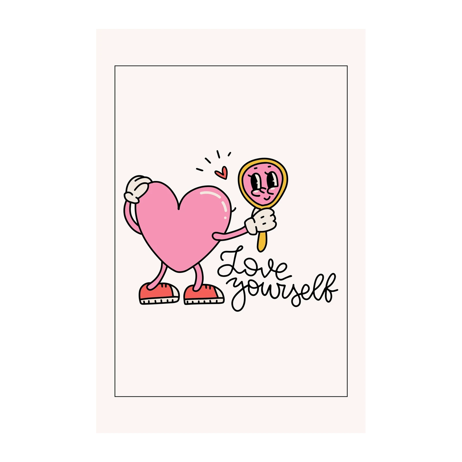 Charming Heart Self-Love Retro Wall Art