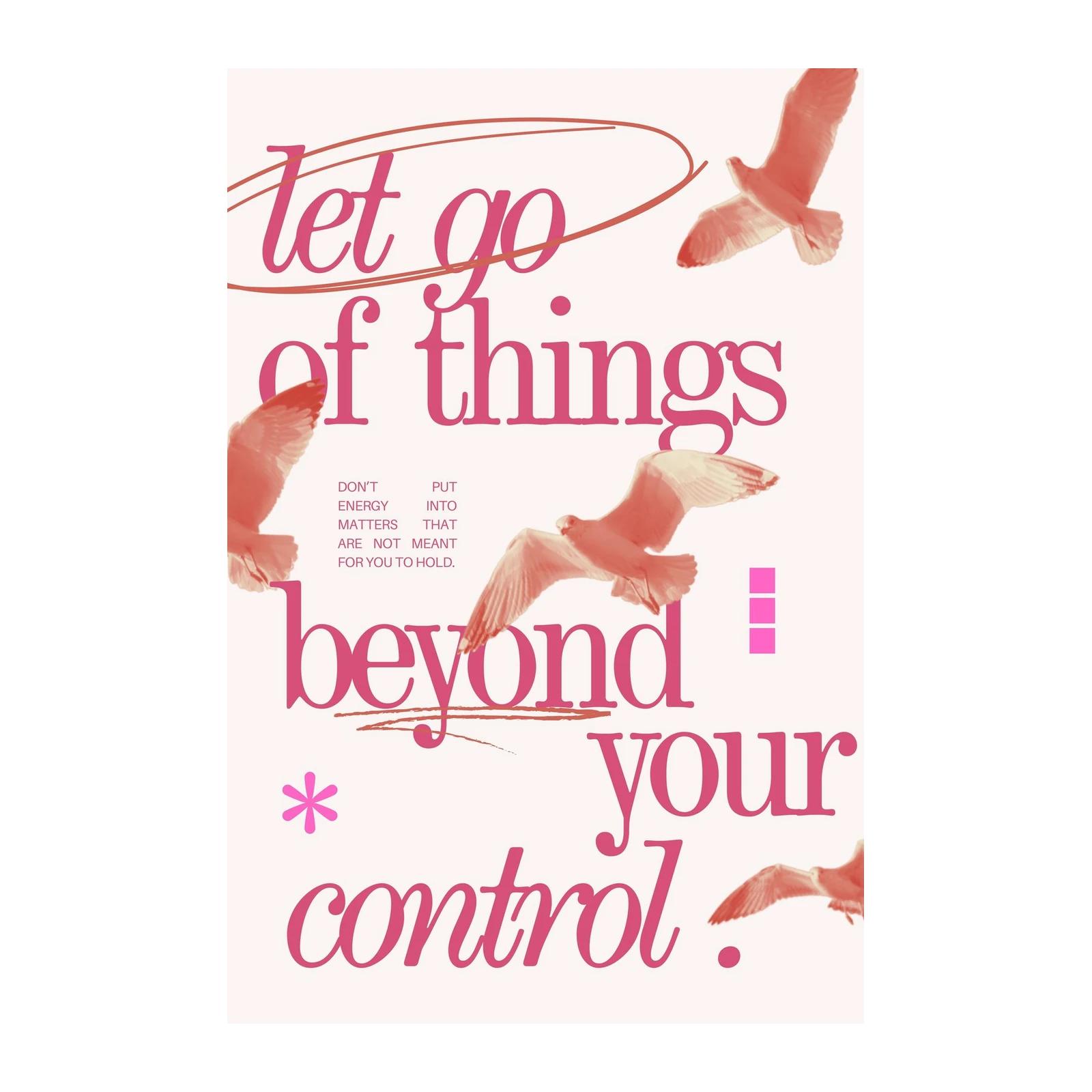 Let Go Positive Quote Seagull Wall Art
