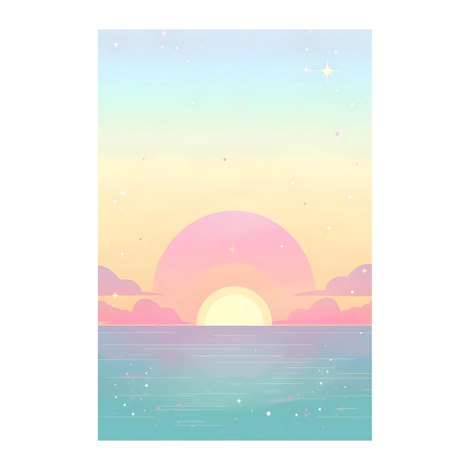 Pastel Sunrise Ocean Dream Wall Art