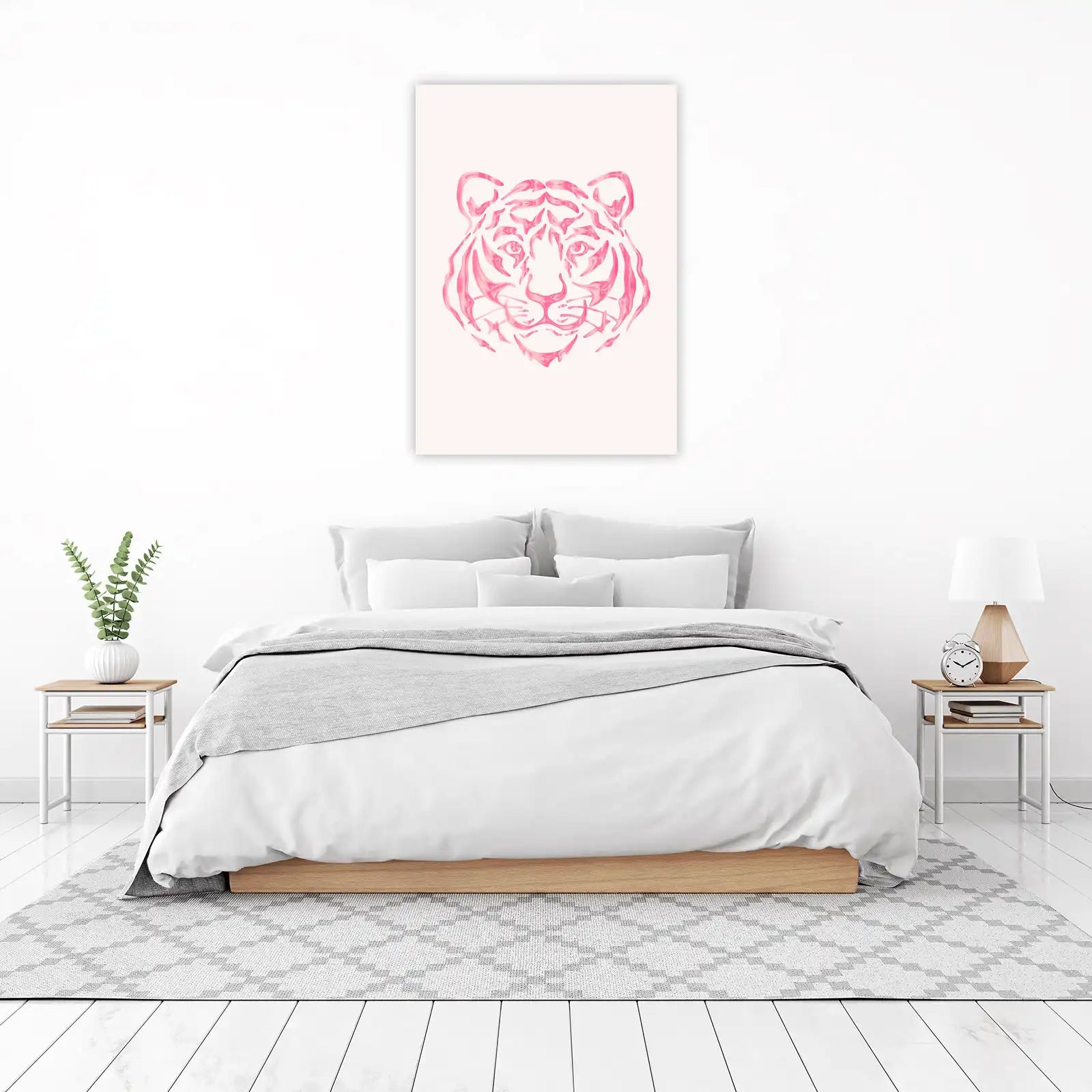 Pink Abstract Tiger Art Wall Art