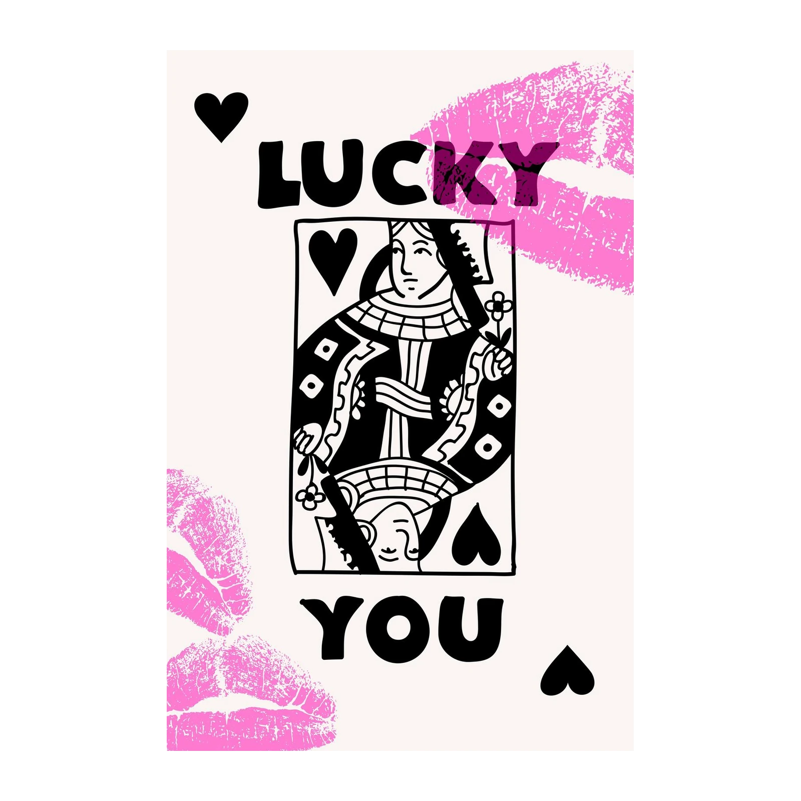 Queen of Hearts Lucky You Wall Art