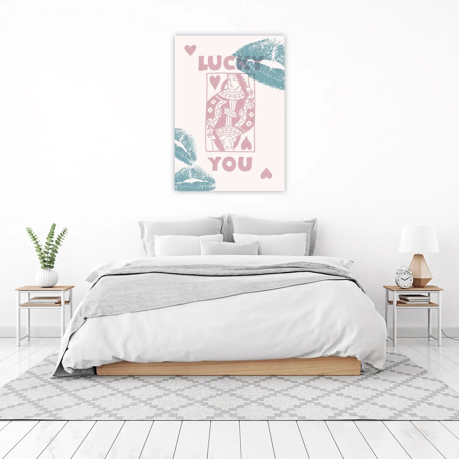 Lucky You Queen of Hearts Kiss Wall Art