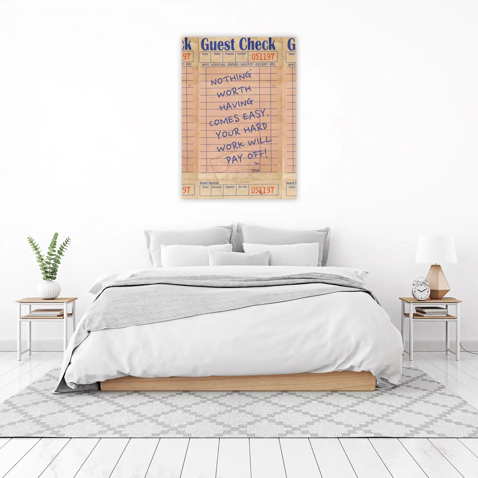 Motivational Guest Check "Hard Work Pays Off" Wall Art