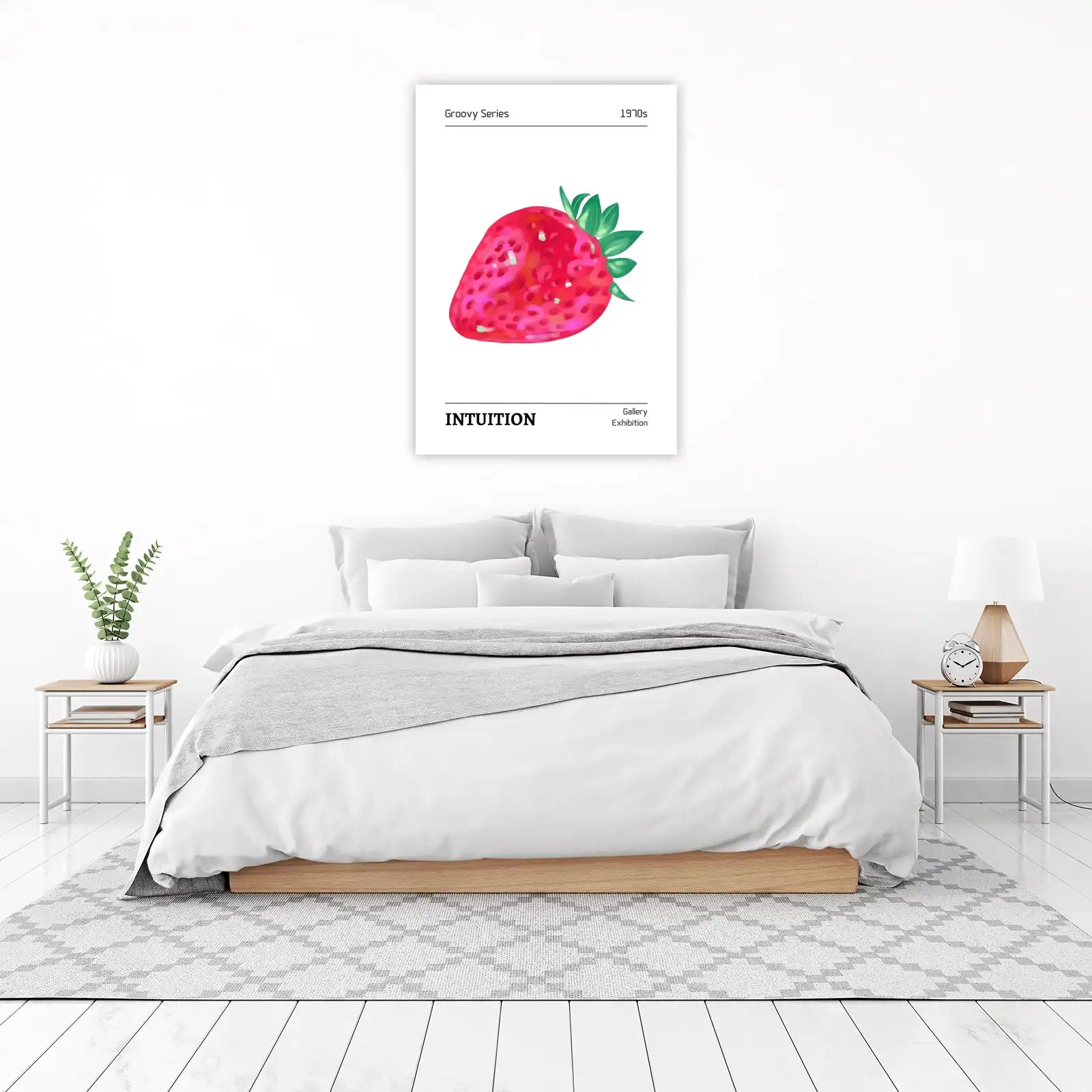 Vibrant Strawberry "Intuition" 1970s Groovy Series Wall Art