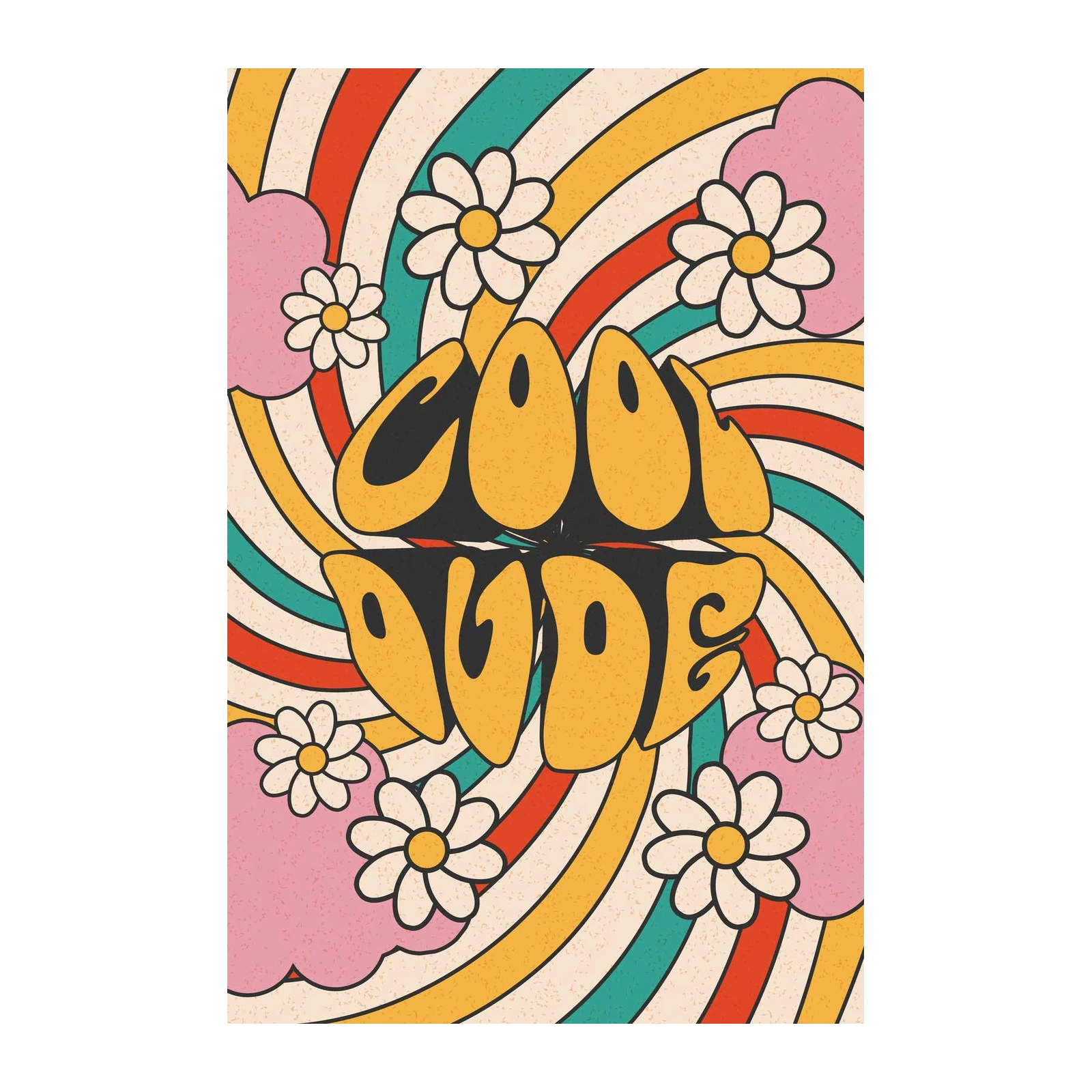 Groovy Retro "Cool Dude" Daisy Wall Art