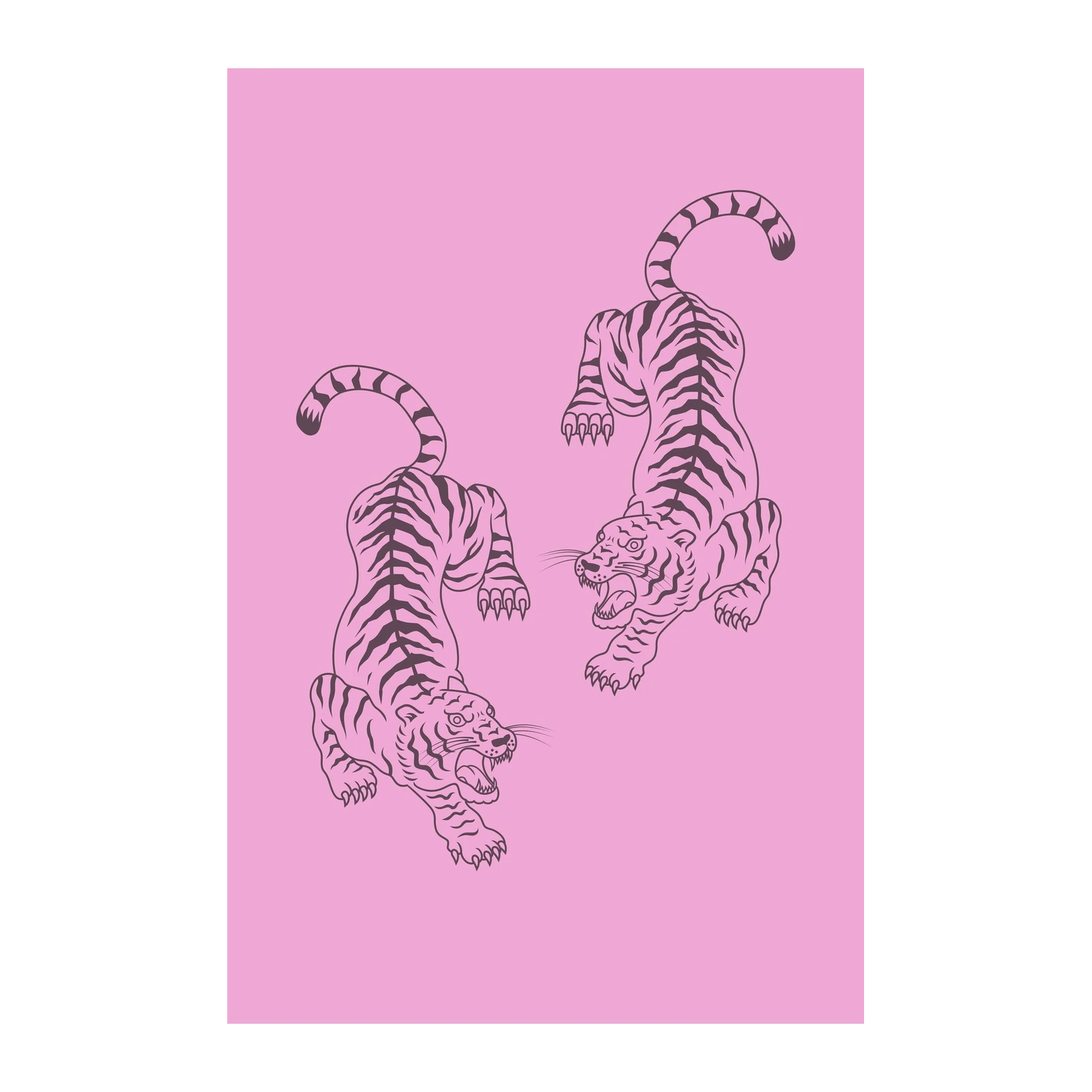 Bold Tiger Duo Pink Wall Art