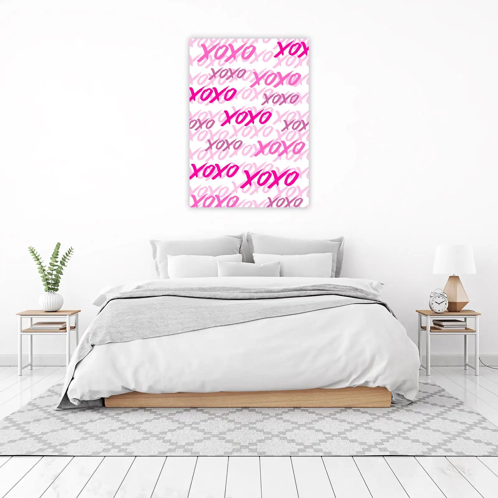 Pink XOXO Brushstroke Wall Art