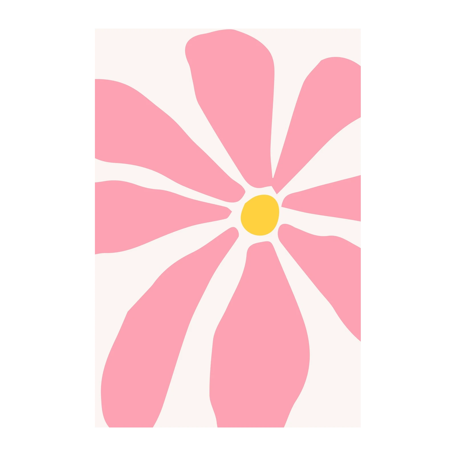 Retro Pink Floral Burst Wall Art | Mid-Century Modern Art