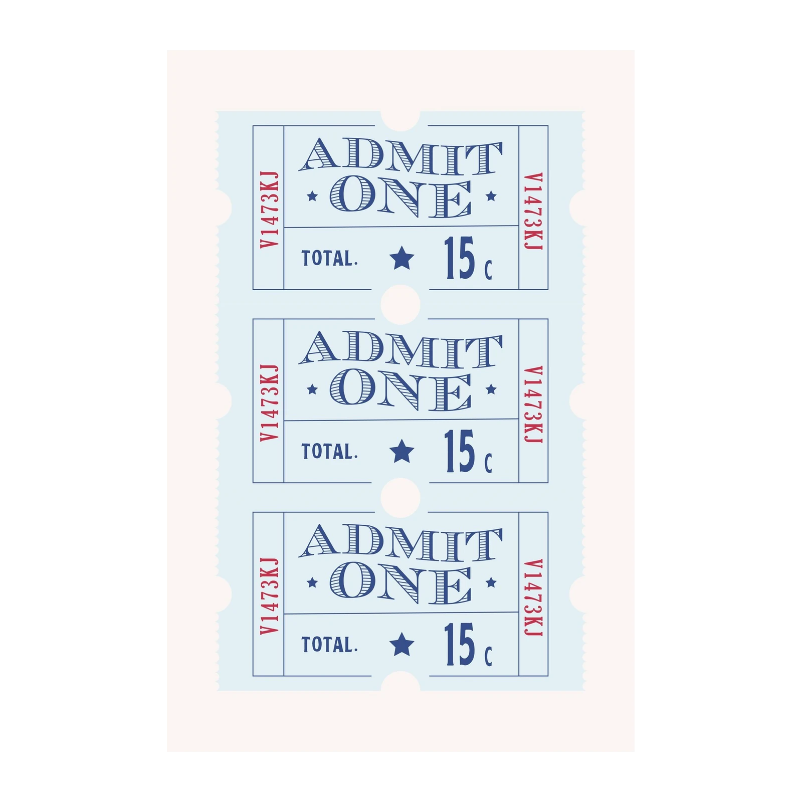 Vintage Admit One Ticket Art Wall Art