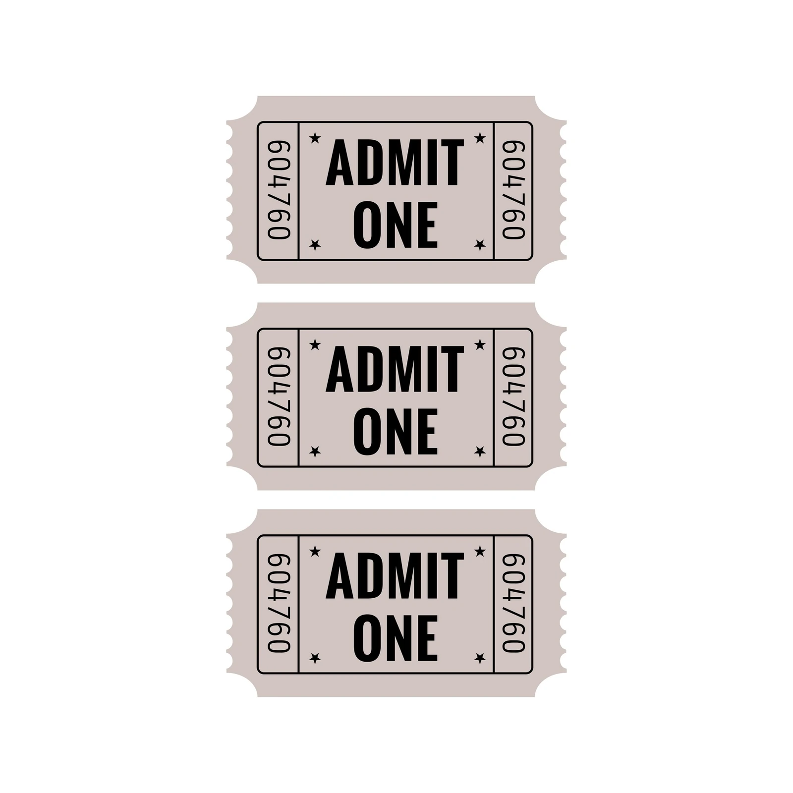Admit One Ticket Vintage Art Wall Art