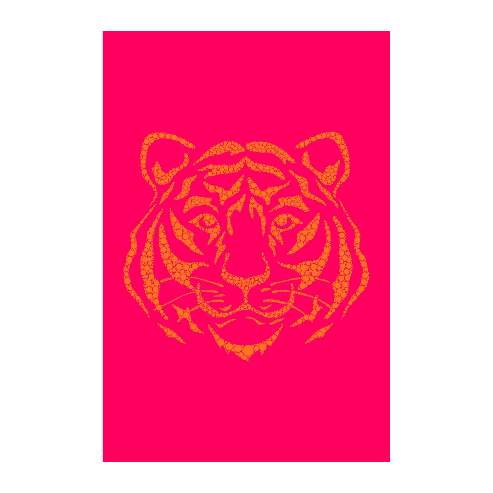 Bold Tiger Face Dot Art Wall Art