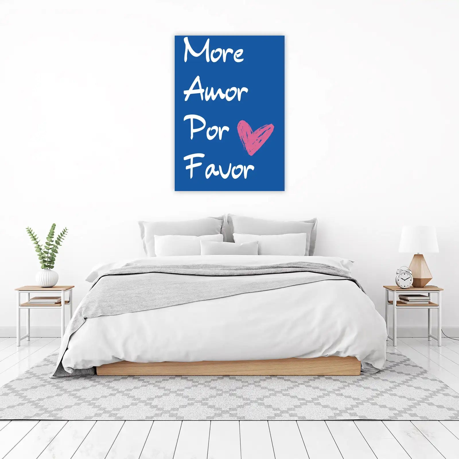 More Amor Por Favor White Script Wall Art